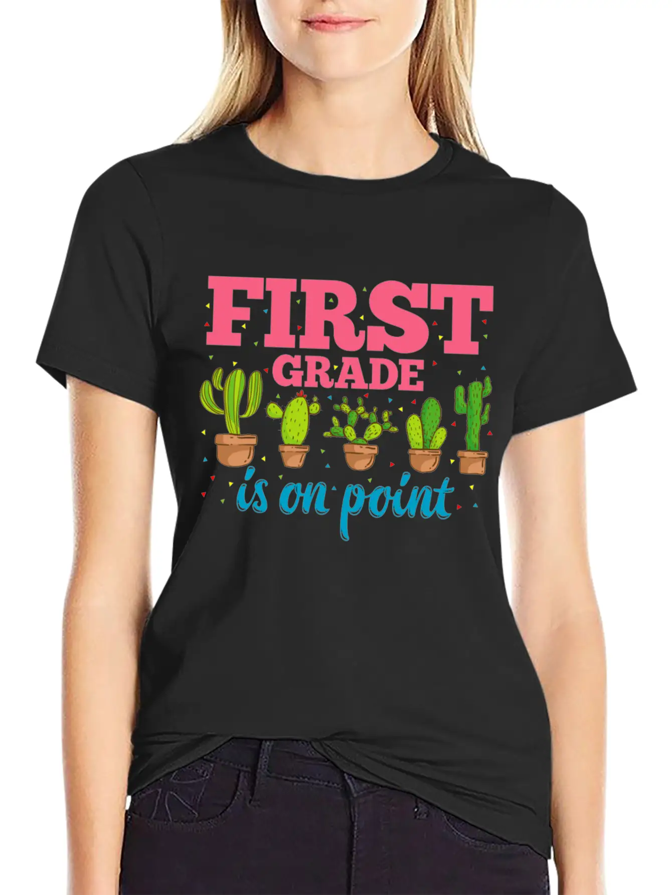First Grade Is On Point Design 1st Grade Teacher Classic Cotton Tee – Unisex Comfort For Any Season