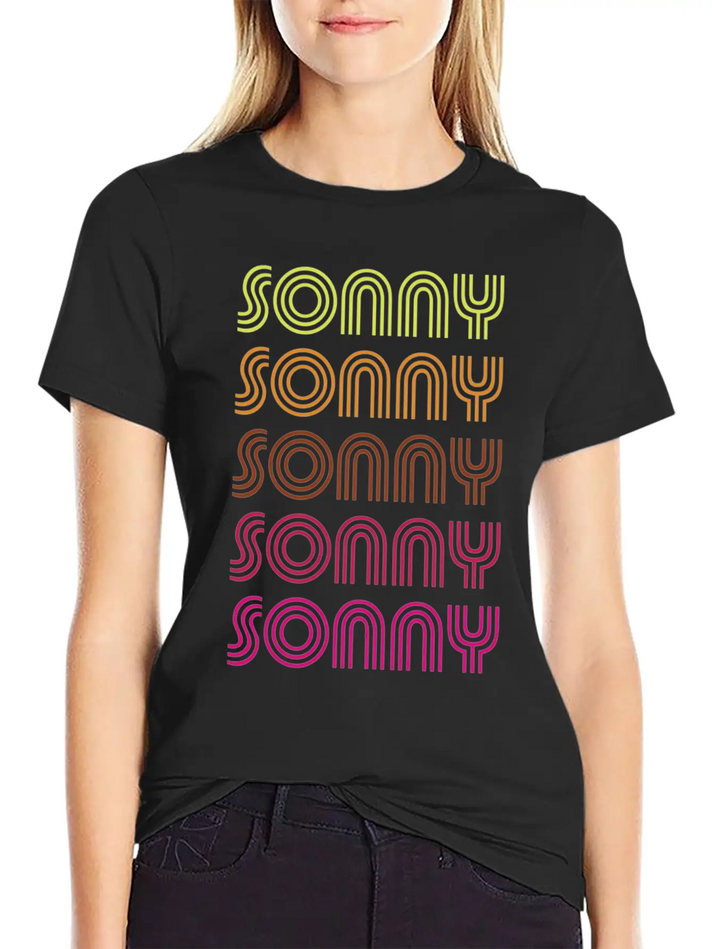 First Name Sonny Funky Disco Basic Graphic T-Shirt – Daily Comfort In Soft Cotton