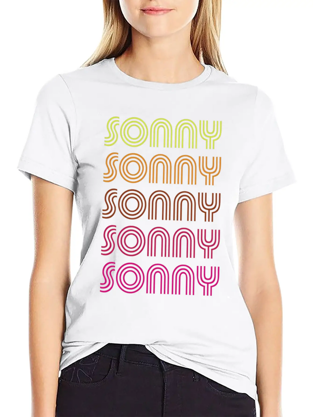 First Name Sonny Funky Disco Basic Graphic T-Shirt – Daily Comfort In Soft Cotton