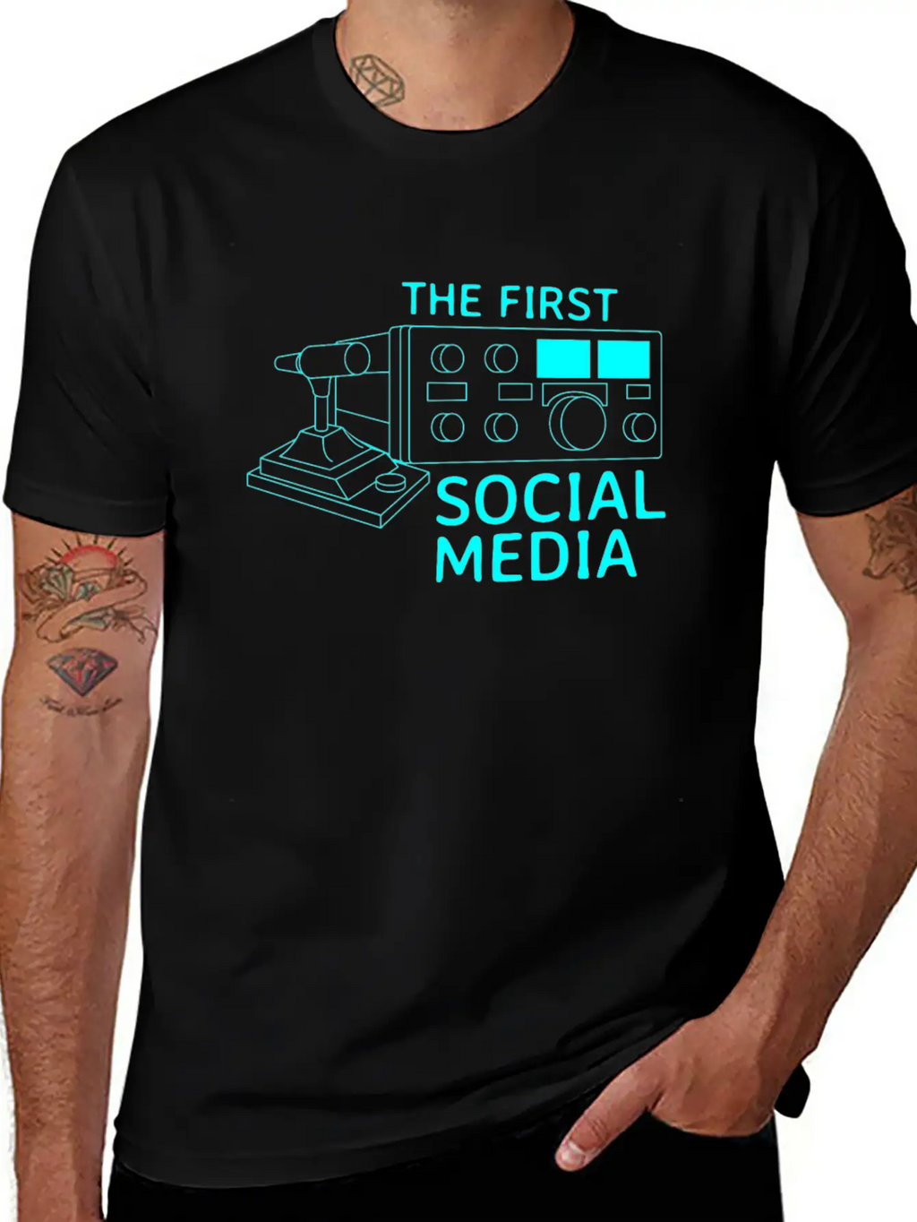 First Social Media Radio Amateur Breathable Graphic T-Shirt – Perfect For Casual Days