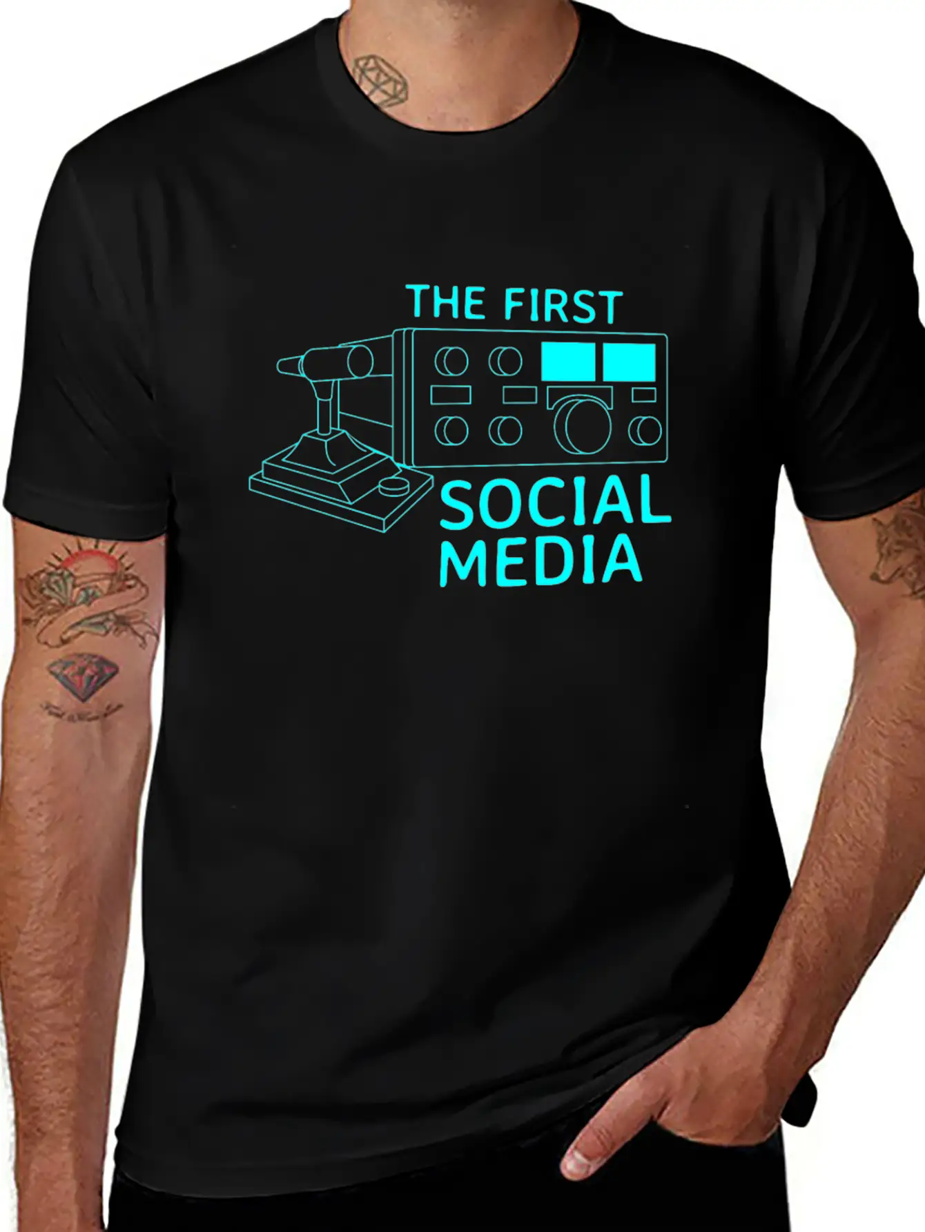 First Social Media Radio Amateur Breathable Graphic T-Shirt – Perfect For Casual Days