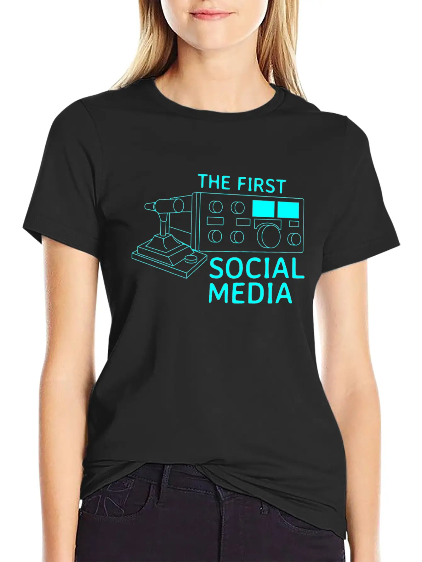 First Social Media Radio Amateur Breathable Graphic T-Shirt – Perfect For Casual Days