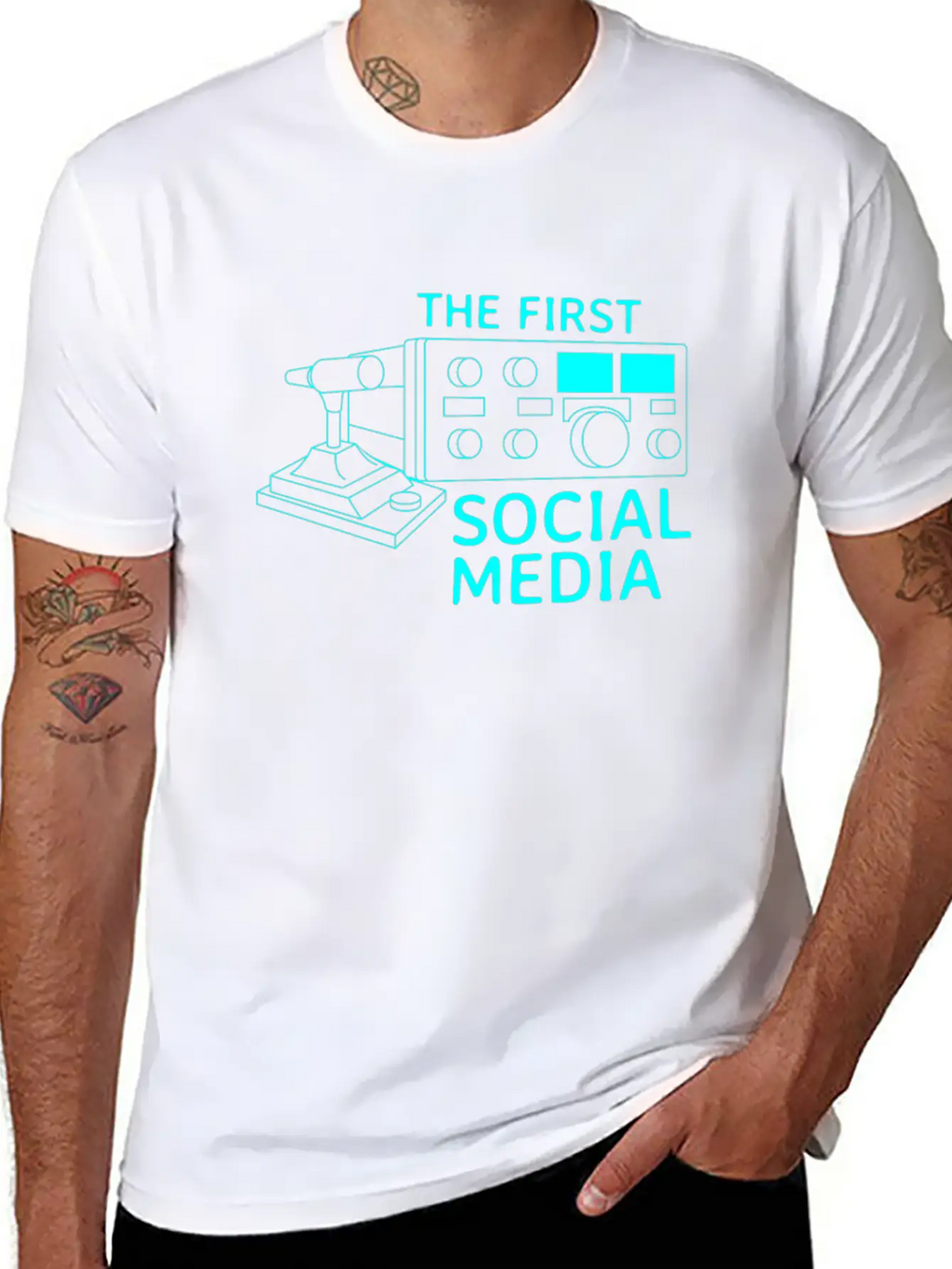 First Social Media Radio Amateur Breathable Graphic T-Shirt – Perfect For Casual Days
