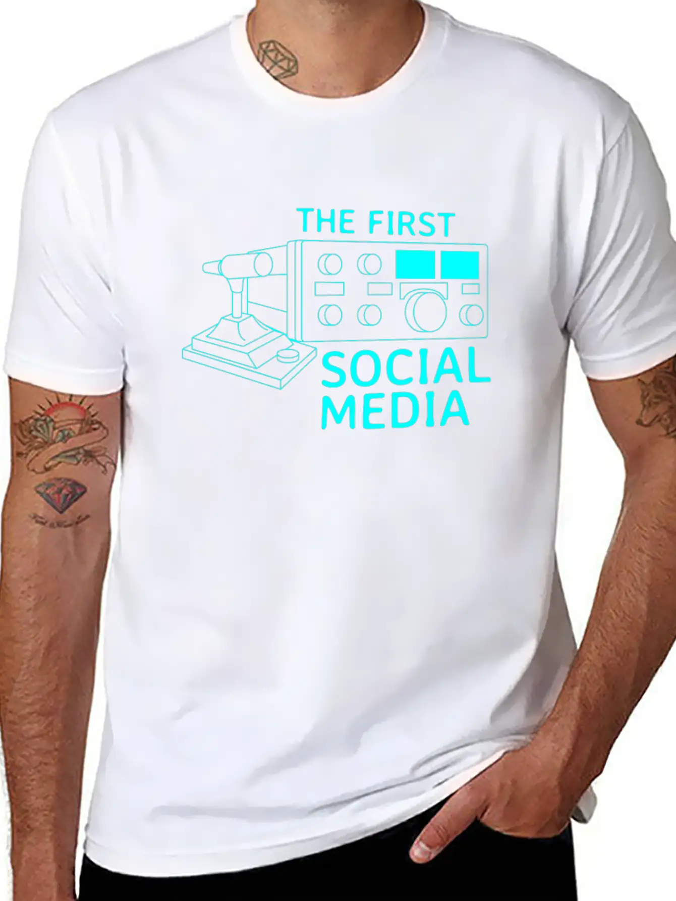 First Social Media Radio Amateur Breathable Graphic T-Shirt – Perfect For Casual Days