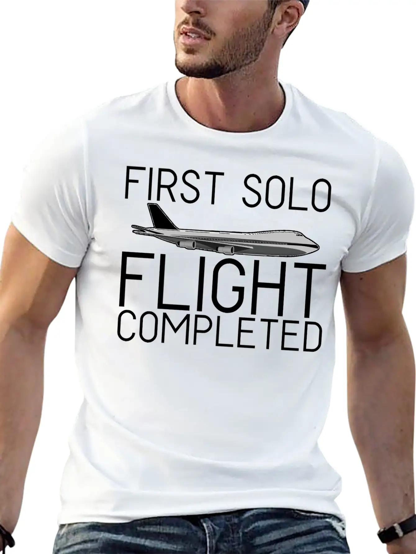 First Solo Flight Completed 4 Breathable Soft Cotton T-Shirt – Timeless Casual Look