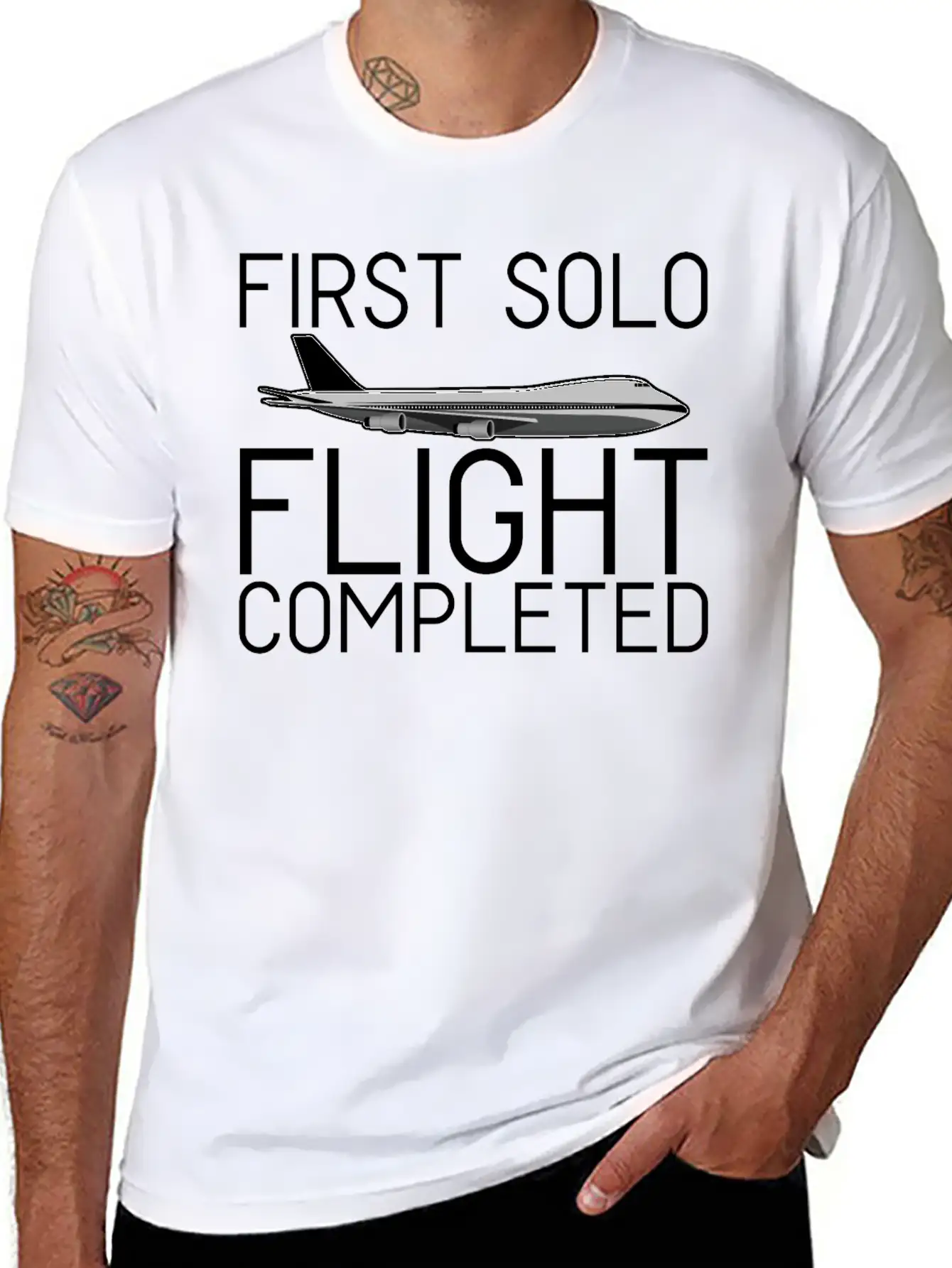 First Solo Flight Completed 4 Breathable Soft Cotton T-Shirt – Timeless Casual Look
