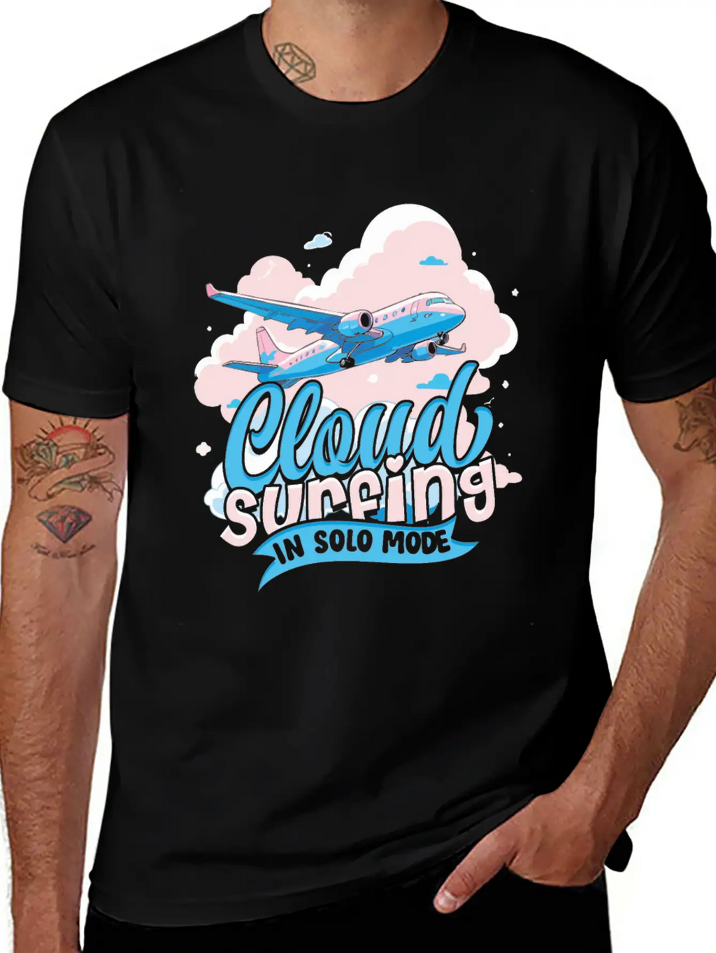First Solo Flight Pilot Cloud Surfing In Solo Mode Relaxed Everyday Tee – Lightweight And Durable Cotton