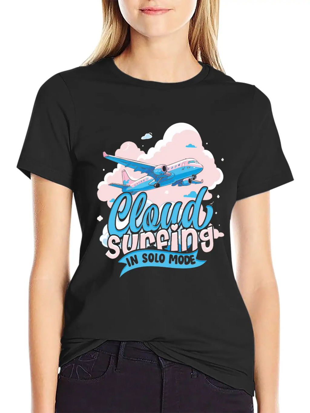 First Solo Flight Pilot Cloud Surfing In Solo Mode Relaxed Everyday Tee – Lightweight And Durable Cotton