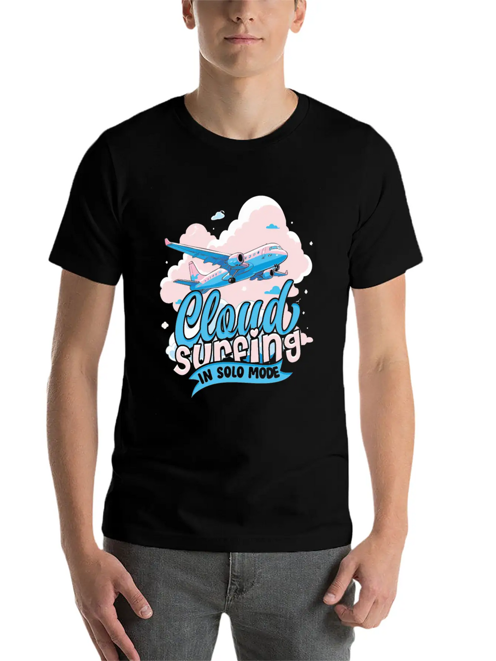 First Solo Flight Pilot Cloud Surfing In Solo Mode Relaxed Everyday Tee – Lightweight And Durable Cotton