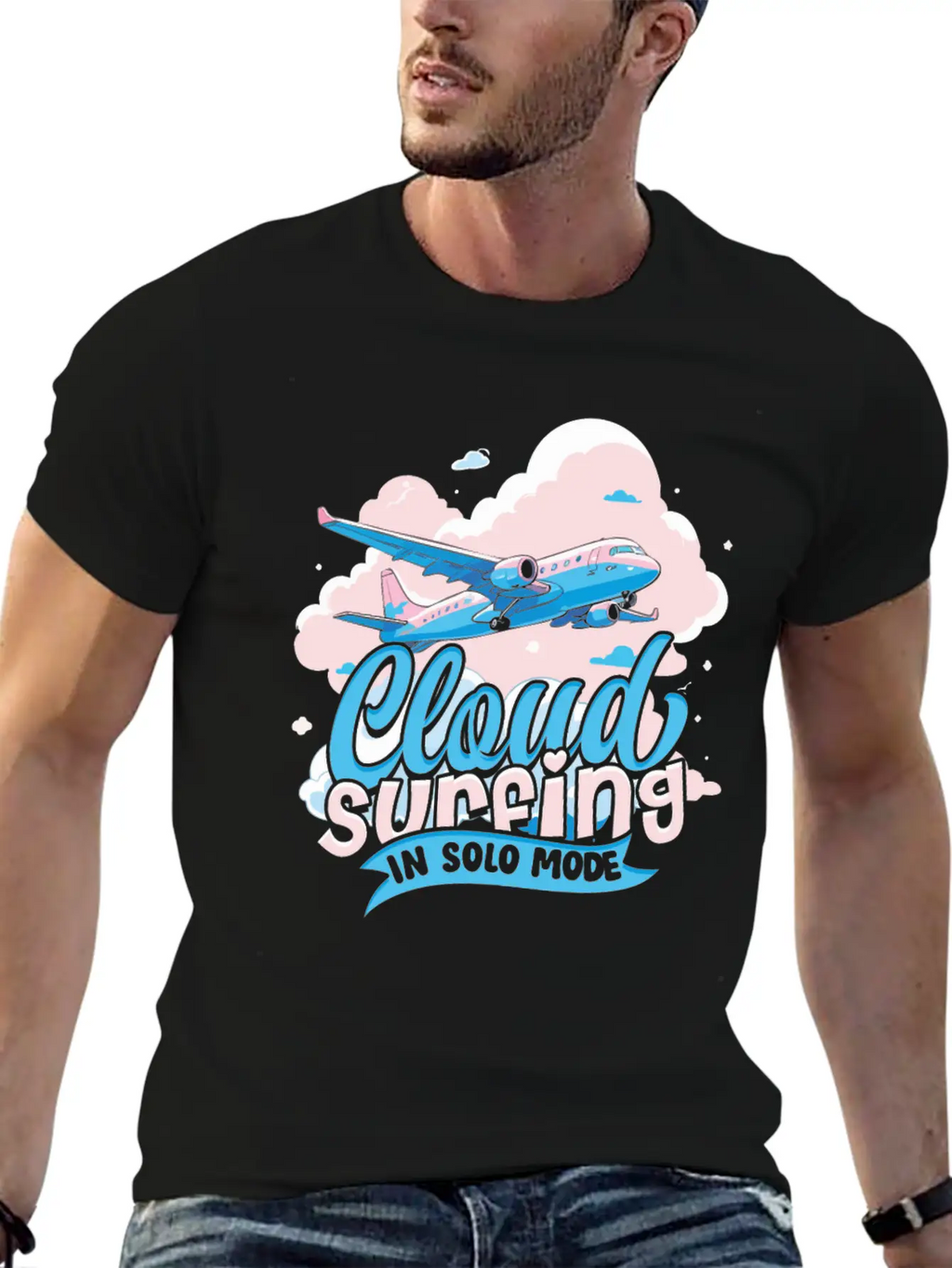 First Solo Flight Pilot Cloud Surfing In Solo Mode Relaxed Everyday Tee – Lightweight And Durable Cotton