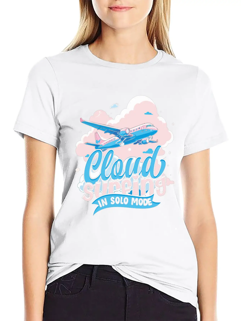 First Solo Flight Pilot Cloud Surfing In Solo Mode Relaxed Everyday Tee – Lightweight And Durable Cotton