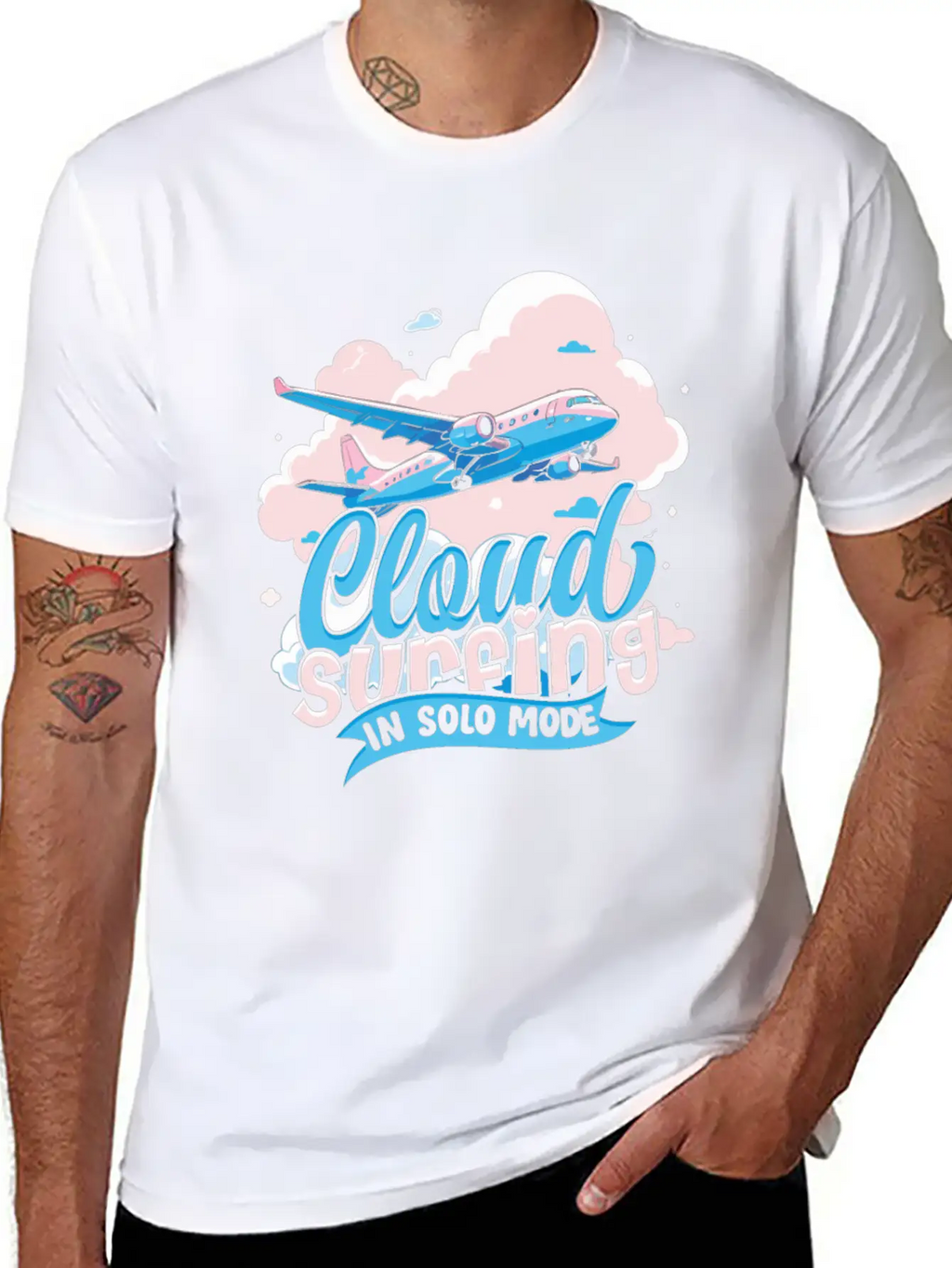 First Solo Flight Pilot Cloud Surfing In Solo Mode Relaxed Everyday Tee – Lightweight And Durable Cotton