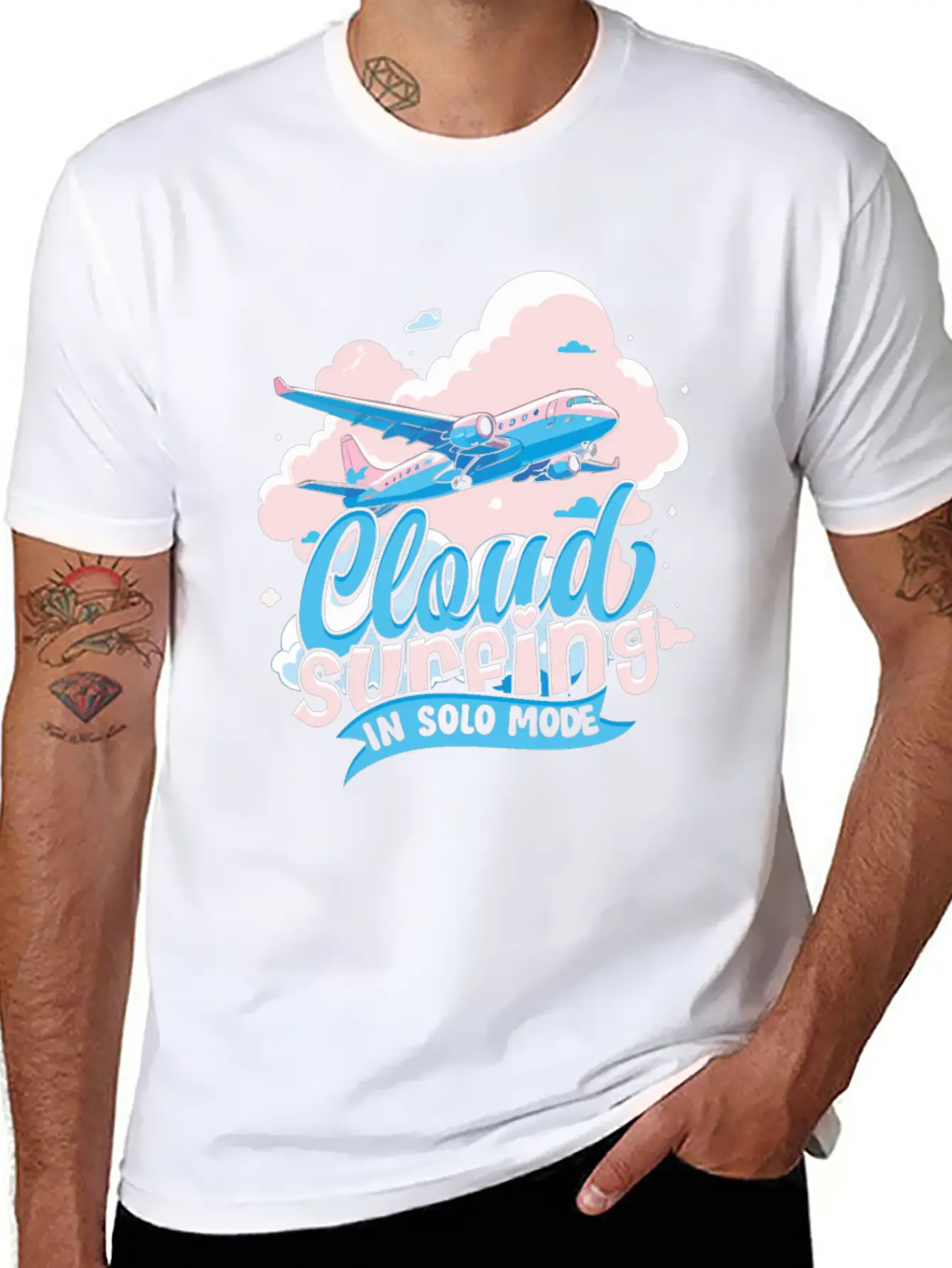First Solo Flight Pilot Cloud Surfing In Solo Mode Relaxed Everyday Tee – Lightweight And Durable Cotton