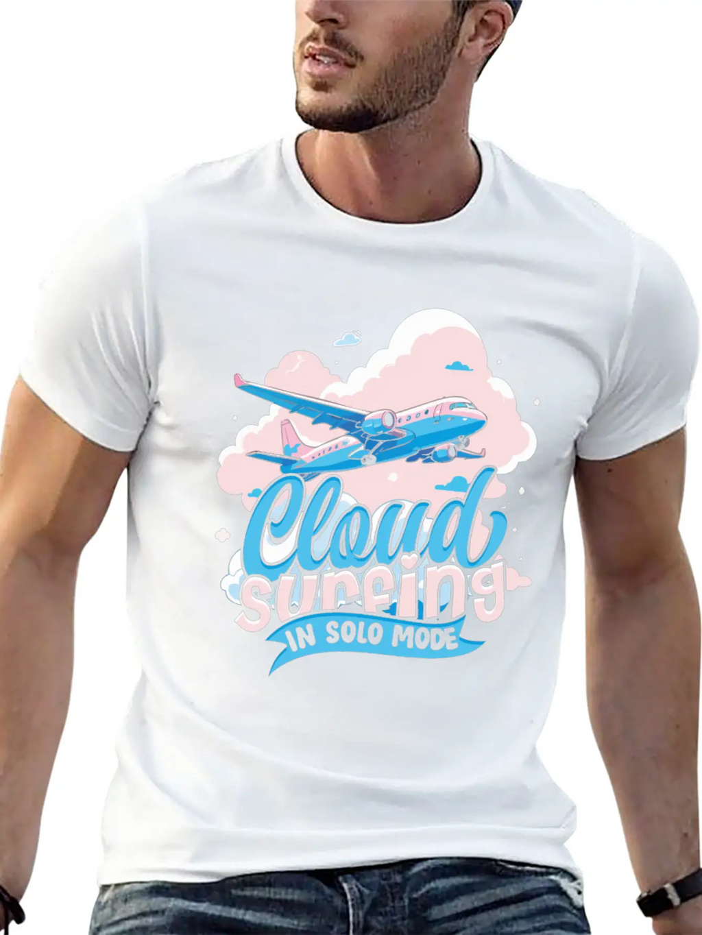 First Solo Flight Pilot Cloud Surfing In Solo Mode Relaxed Everyday Tee – Lightweight And Durable Cotton