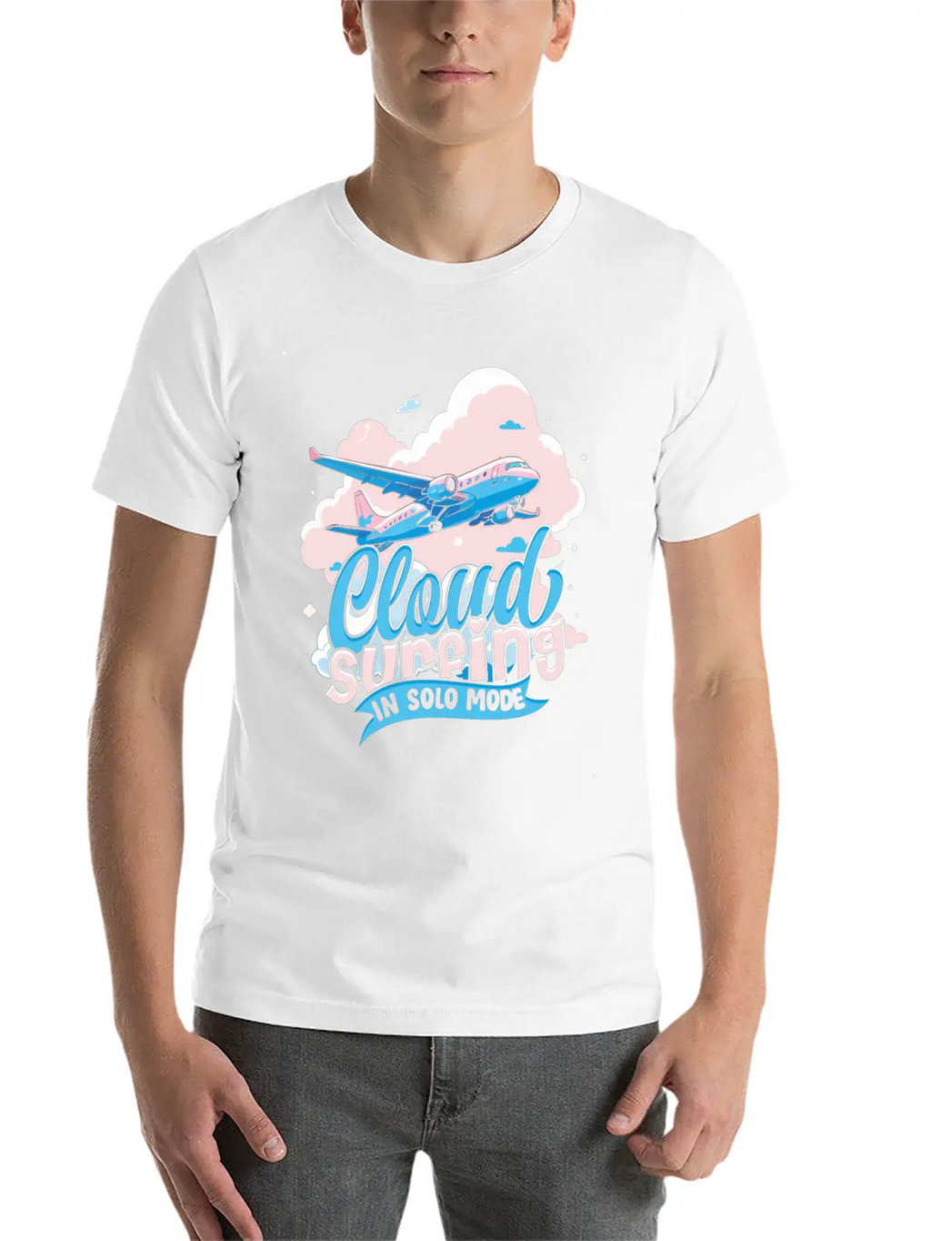 First Solo Flight Pilot Cloud Surfing In Solo Mode Relaxed Everyday Tee – Lightweight And Durable Cotton