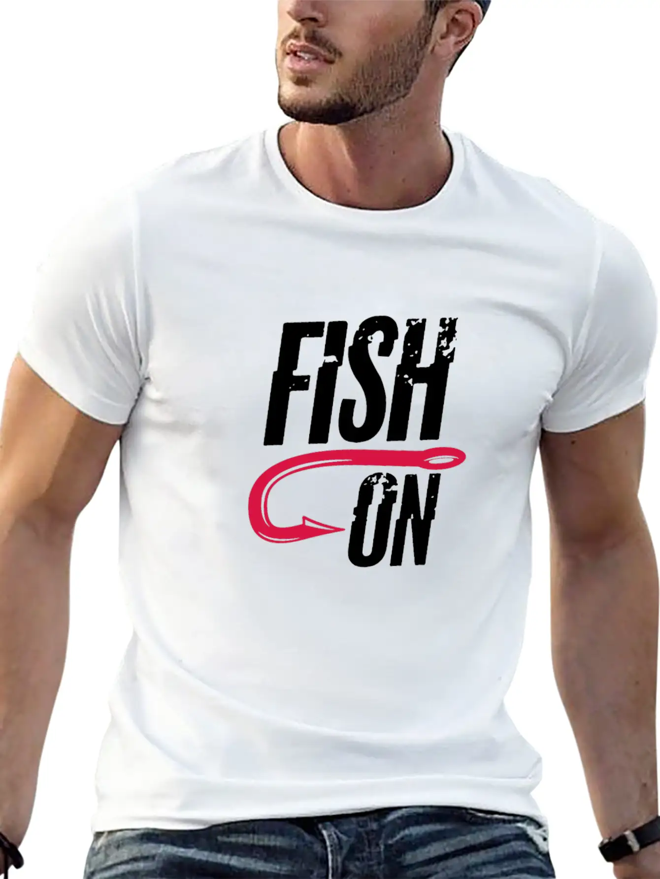 Fish On, Fishing Breathable Graphic T-Shirt – Perfect For Casual Days