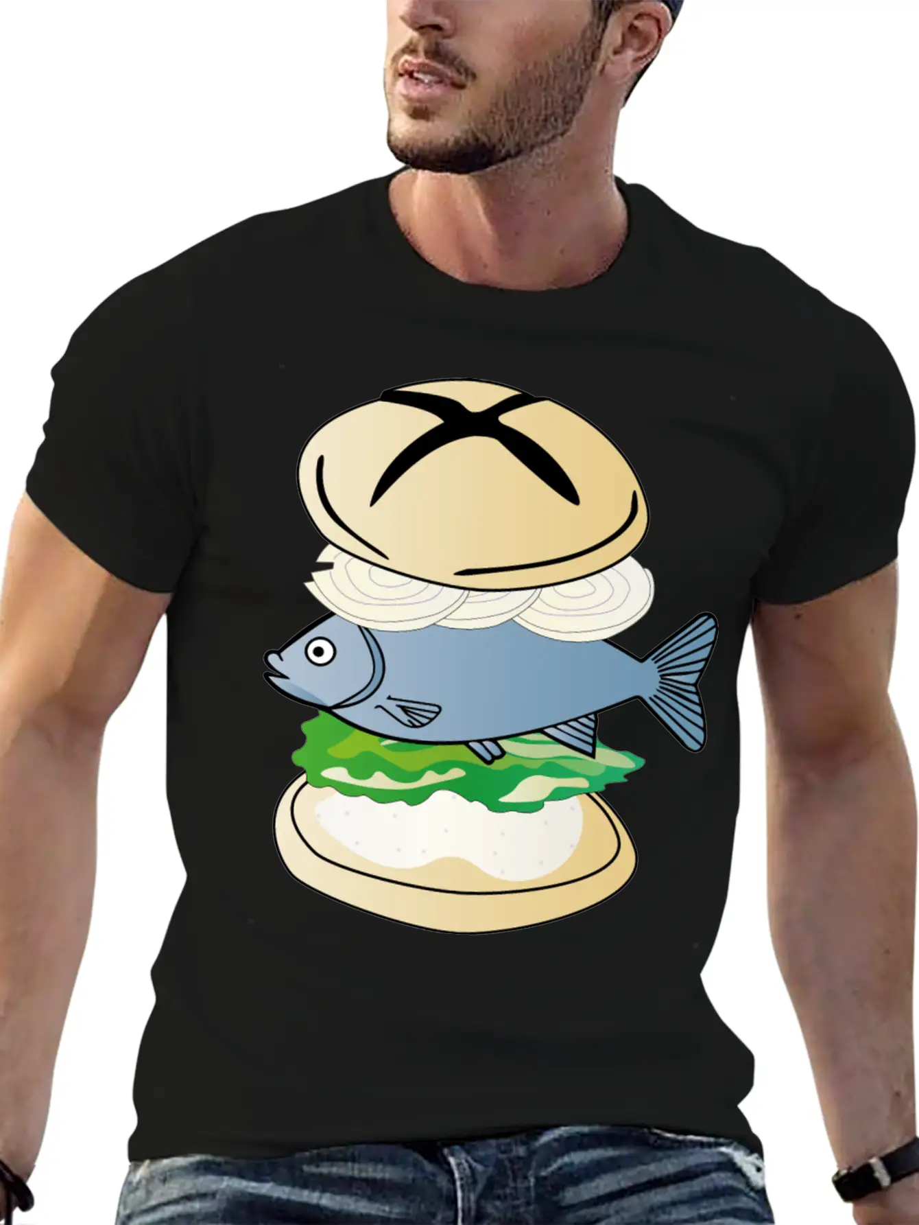 Fish With Bun - Eating Fish After Fishing Breathable Soft Cotton T-Shirt – Timeless Casual Look