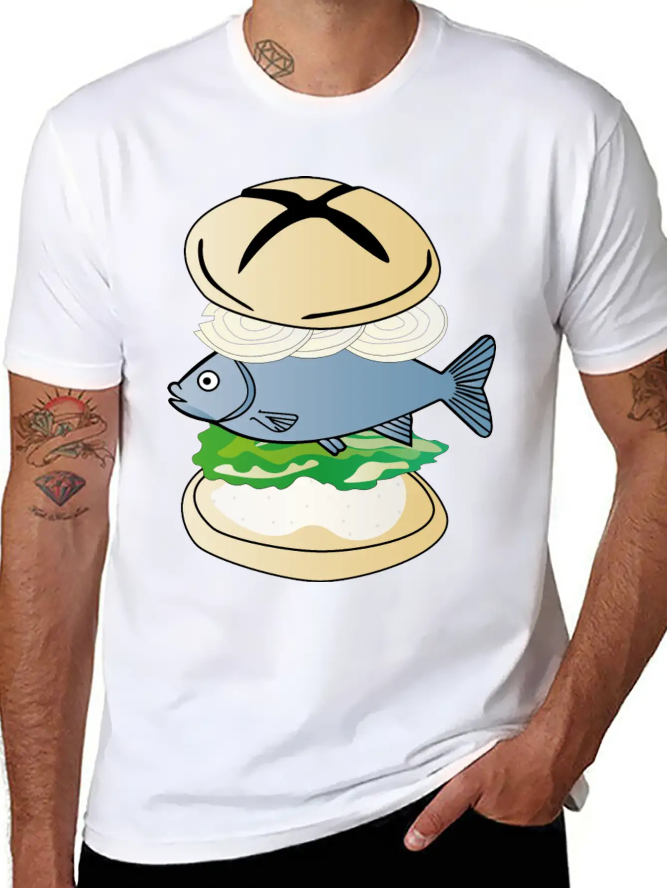 Fish With Bun - Eating Fish After Fishing Breathable Soft Cotton T-Shirt – Timeless Casual Look