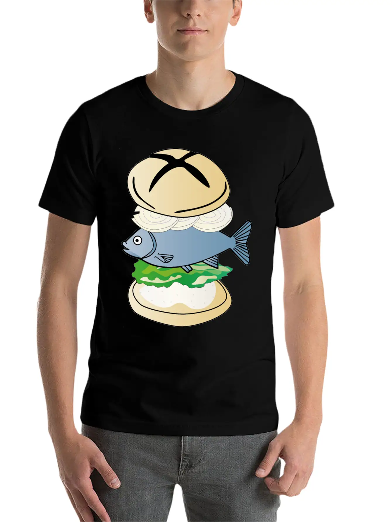 Fish With Bun - Eating Fish After Fishing Breathable Soft Cotton T-Shirt – Timeless Casual Look