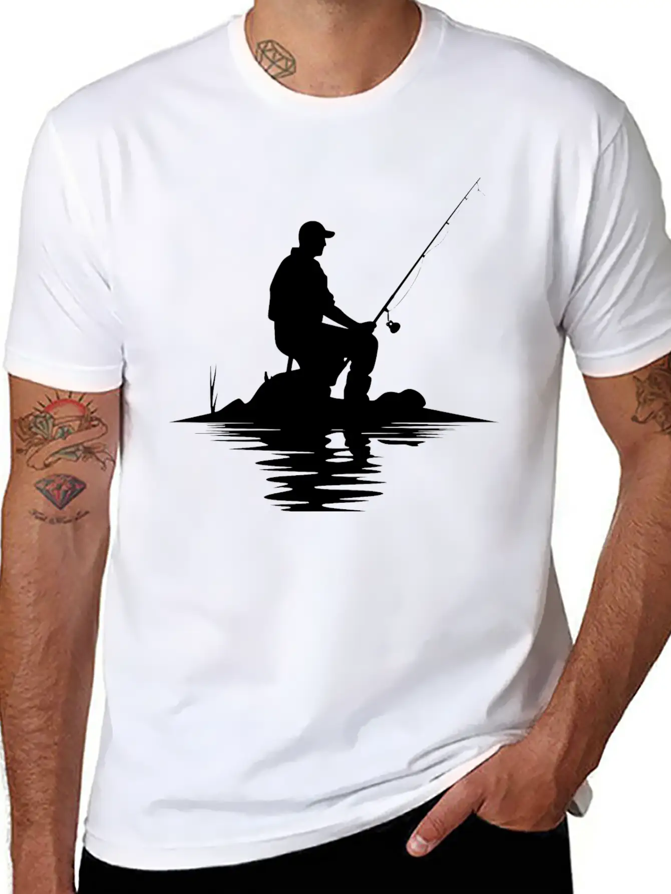 Fisherman Sketch Timeless Short Sleeve Tee – Comfy And Minimalist Design