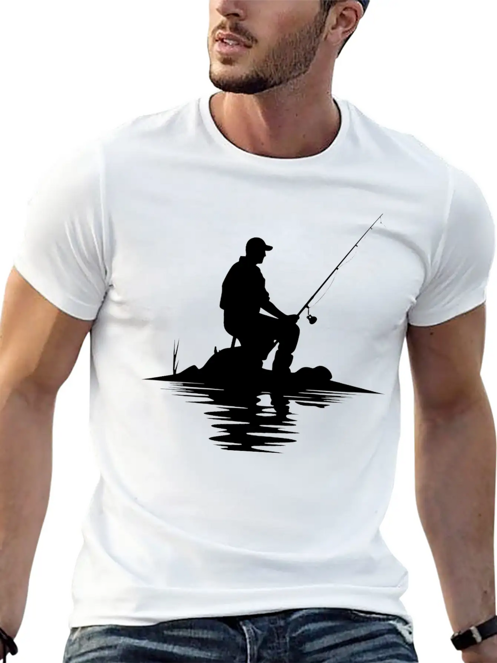 Fisherman Sketch Timeless Short Sleeve Tee – Comfy And Minimalist Design