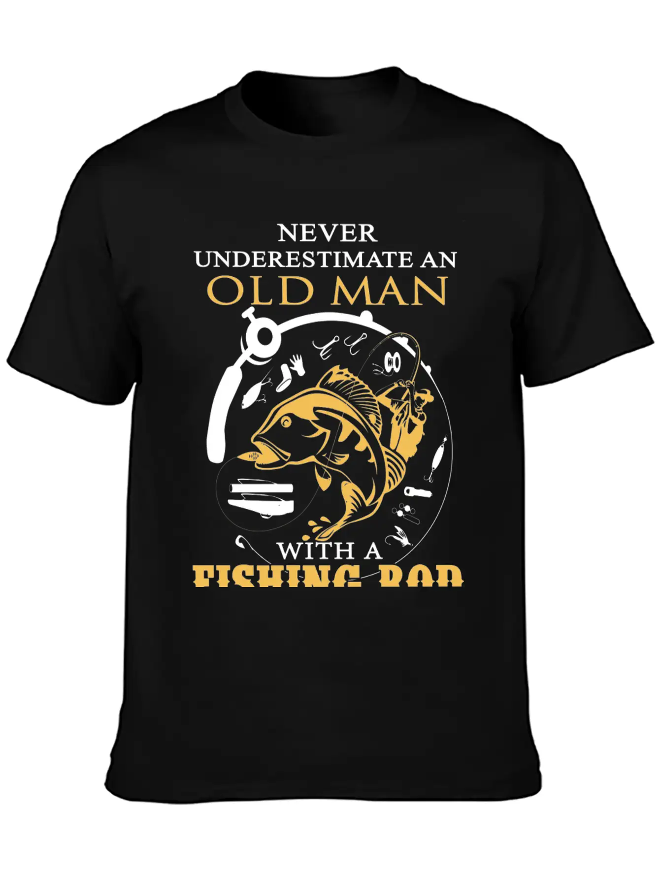 Fishing - An Old Man With A Fishing Rod Classic Cotton Tee – Unisex Comfort For Any Season