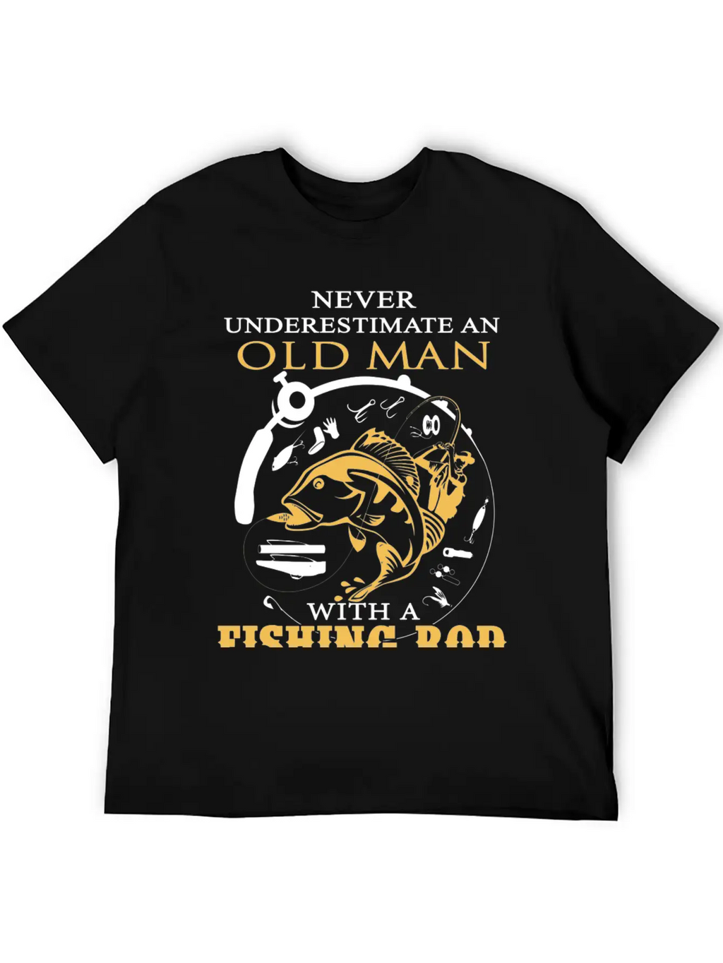 Fishing - An Old Man With A Fishing Rod Classic Cotton Tee – Unisex Comfort For Any Season