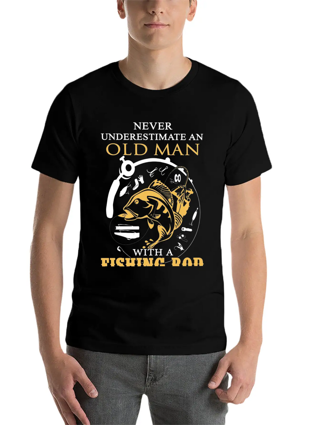 Fishing - An Old Man With A Fishing Rod Classic Cotton Tee – Unisex Comfort For Any Season