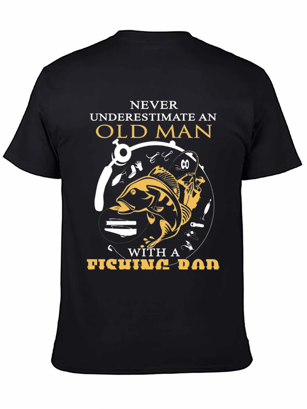 Fishing - An Old Man With A Fishing Rod Classic Cotton Tee – Unisex Comfort For Any Season