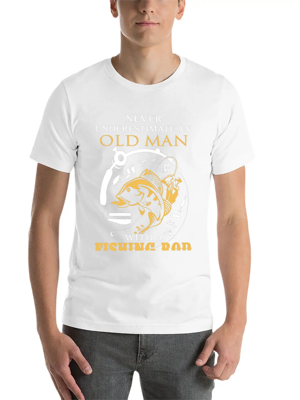 Fishing - An Old Man With A Fishing Rod Classic Cotton Tee – Unisex Comfort For Any Season
