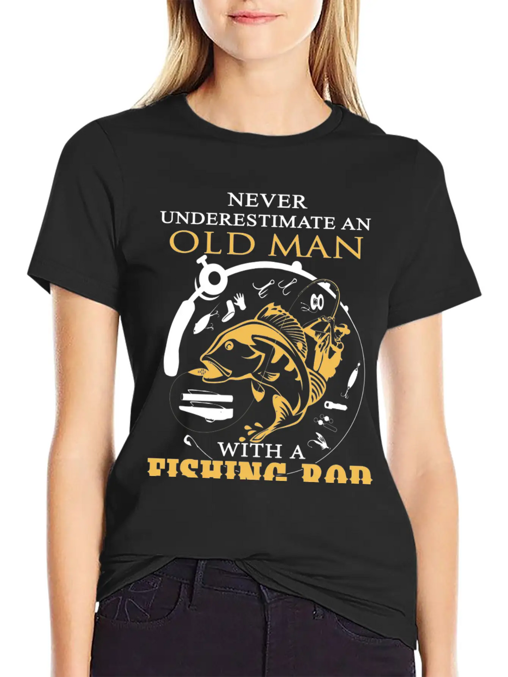 Fishing - An Old Man With A Fishing Rod Classic Cotton Tee – Unisex Comfort For Any Season