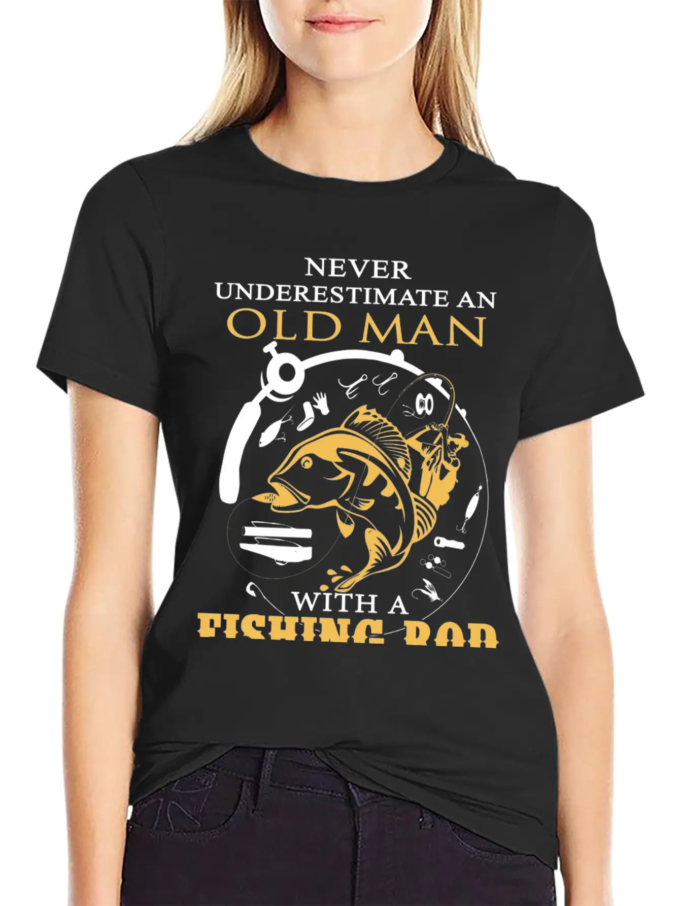 Fishing - An Old Man With A Fishing Rod Classic Cotton Tee – Unisex Comfort For Any Season