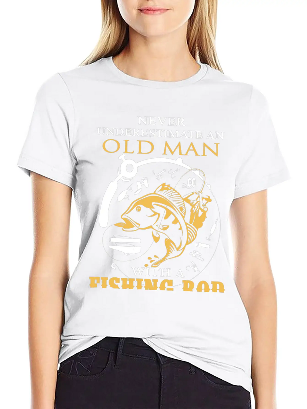 Fishing - An Old Man With A Fishing Rod Classic Cotton Tee – Unisex Comfort For Any Season