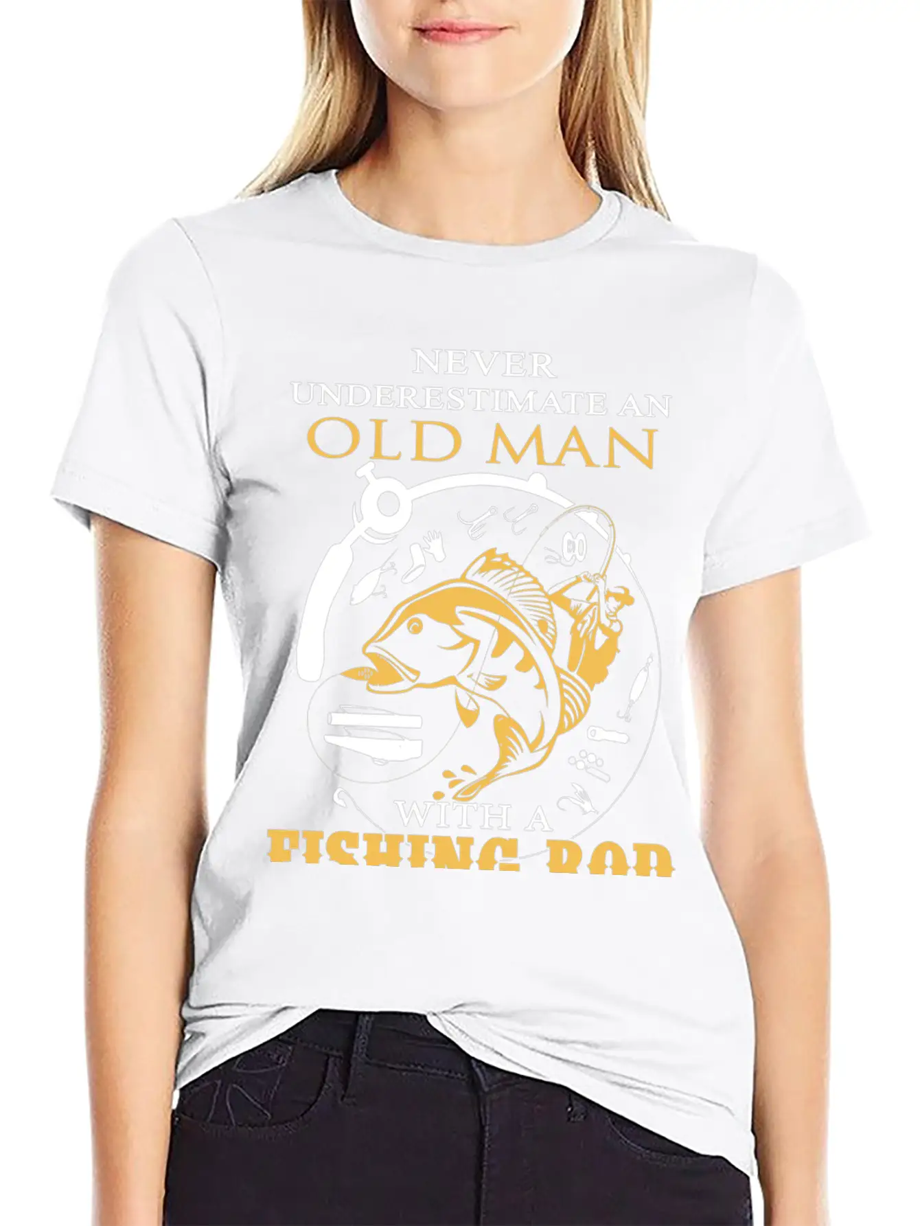 Fishing - An Old Man With A Fishing Rod Classic Cotton Tee – Unisex Comfort For Any Season