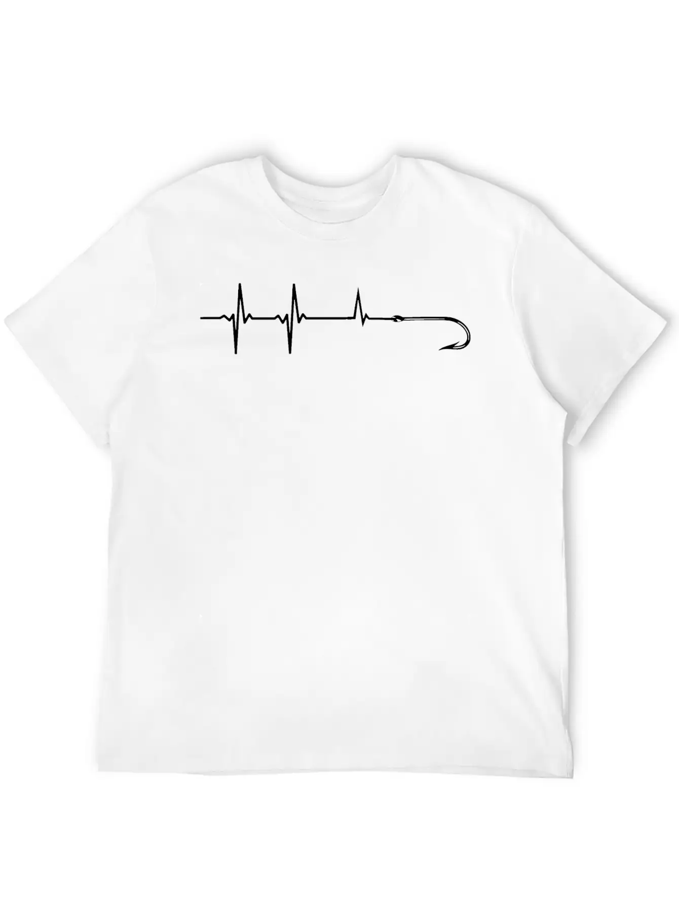 Fishing Hook Heartbeat. Fisherman Heartbeat. Funny Classic Cotton Tee – Unisex Comfort For Any Season
