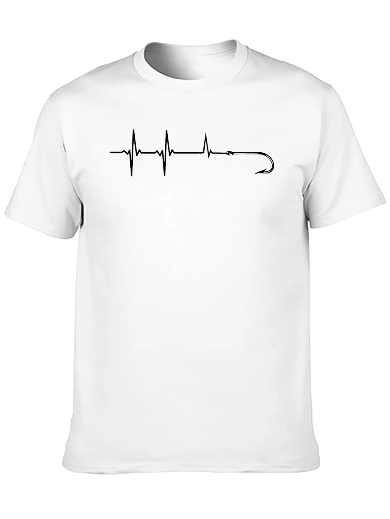 Fishing Hook Heartbeat. Fisherman Heartbeat. Funny Classic Cotton Tee – Unisex Comfort For Any Season
