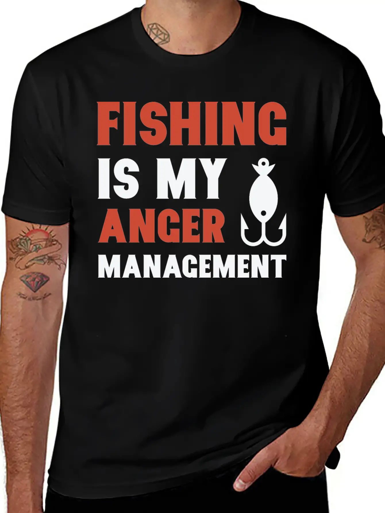 Fishing Is My Anger Management Unisex Casual T-Shirt – Clean Design For Daily Comfort