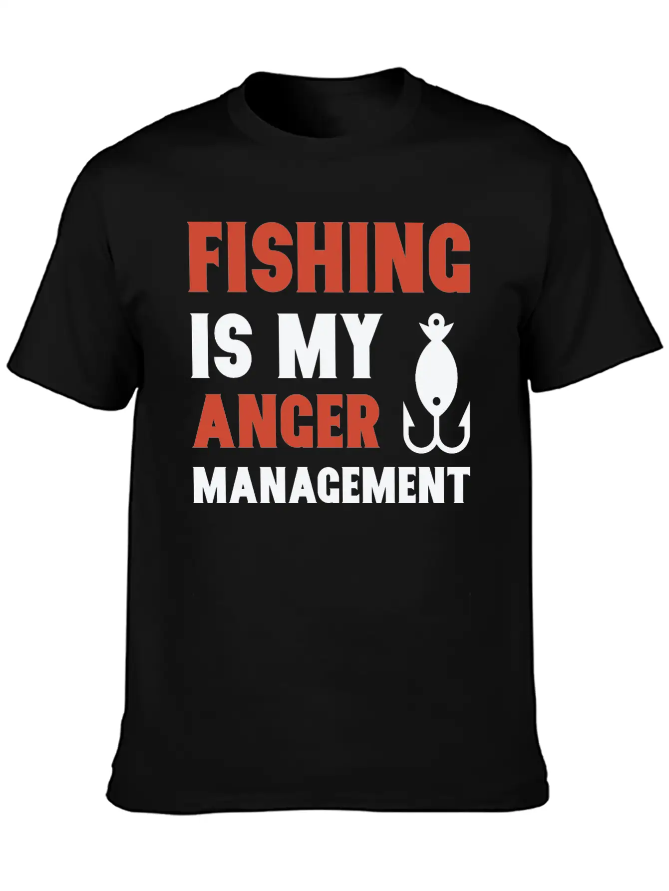Fishing Is My Anger Management Unisex Casual T-Shirt – Clean Design For Daily Comfort