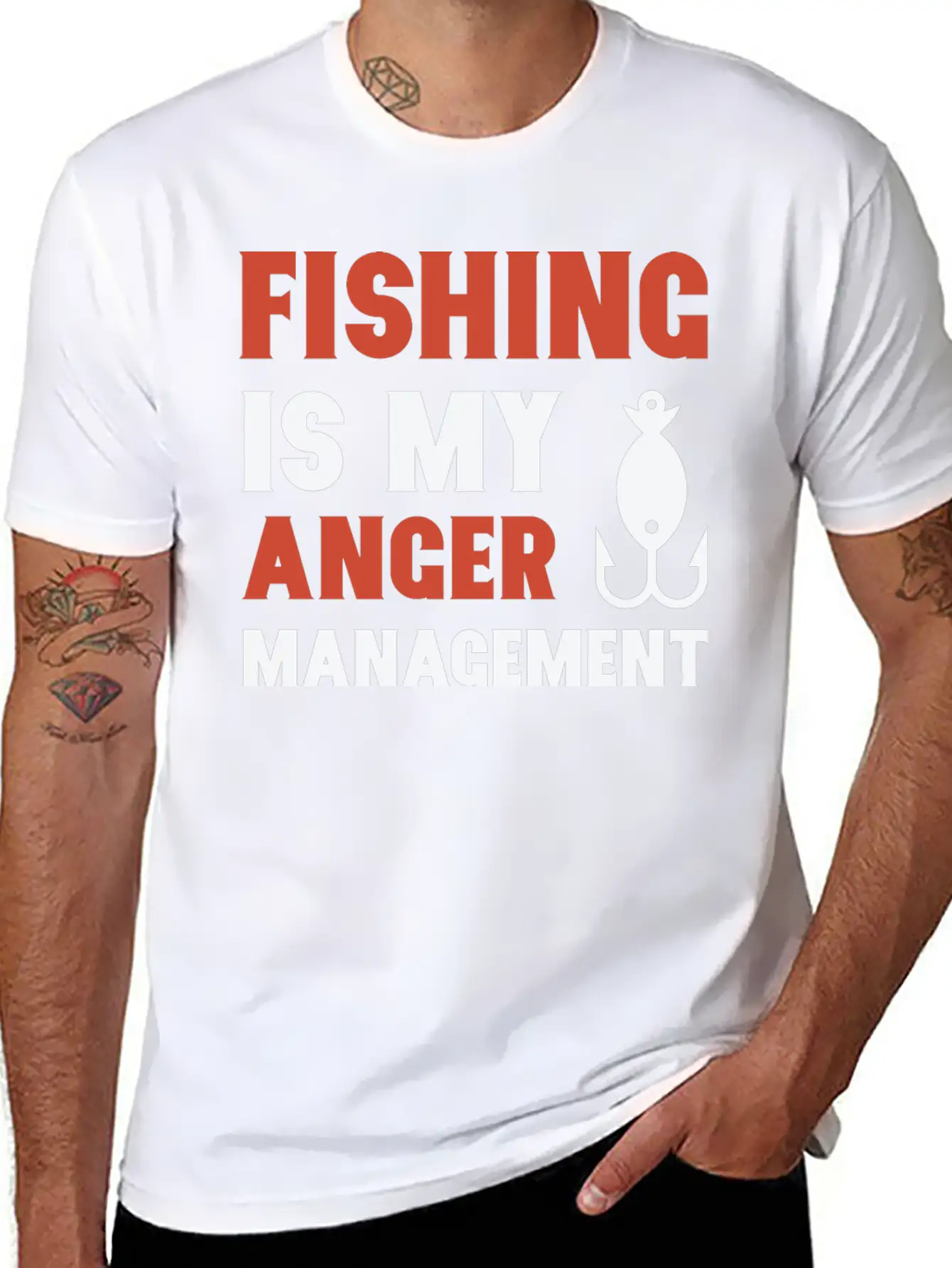 Fishing Is My Anger Management Unisex Casual T-Shirt – Clean Design For Daily Comfort