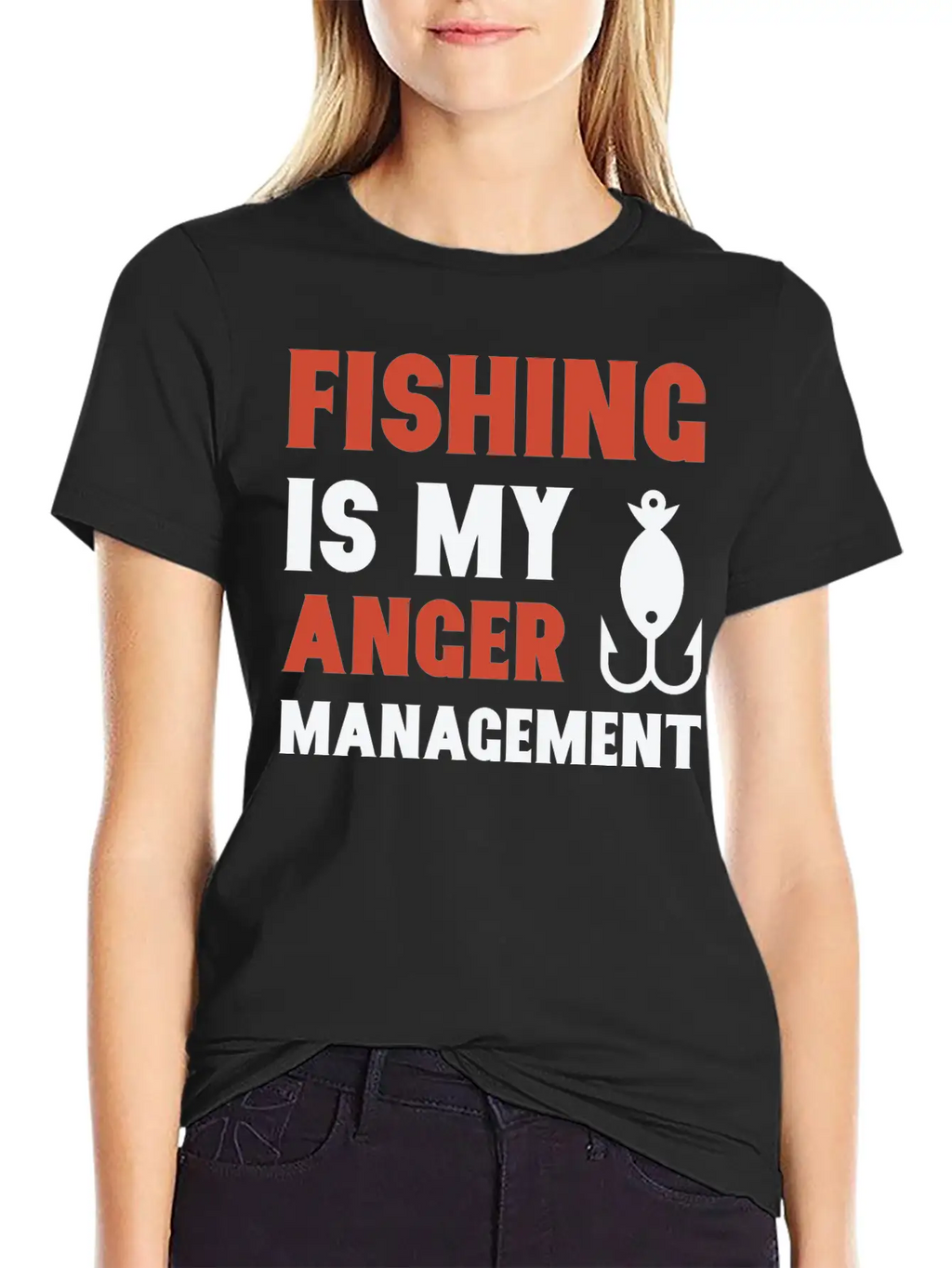 Fishing Is My Anger Management Unisex Casual T-Shirt – Clean Design For Daily Comfort