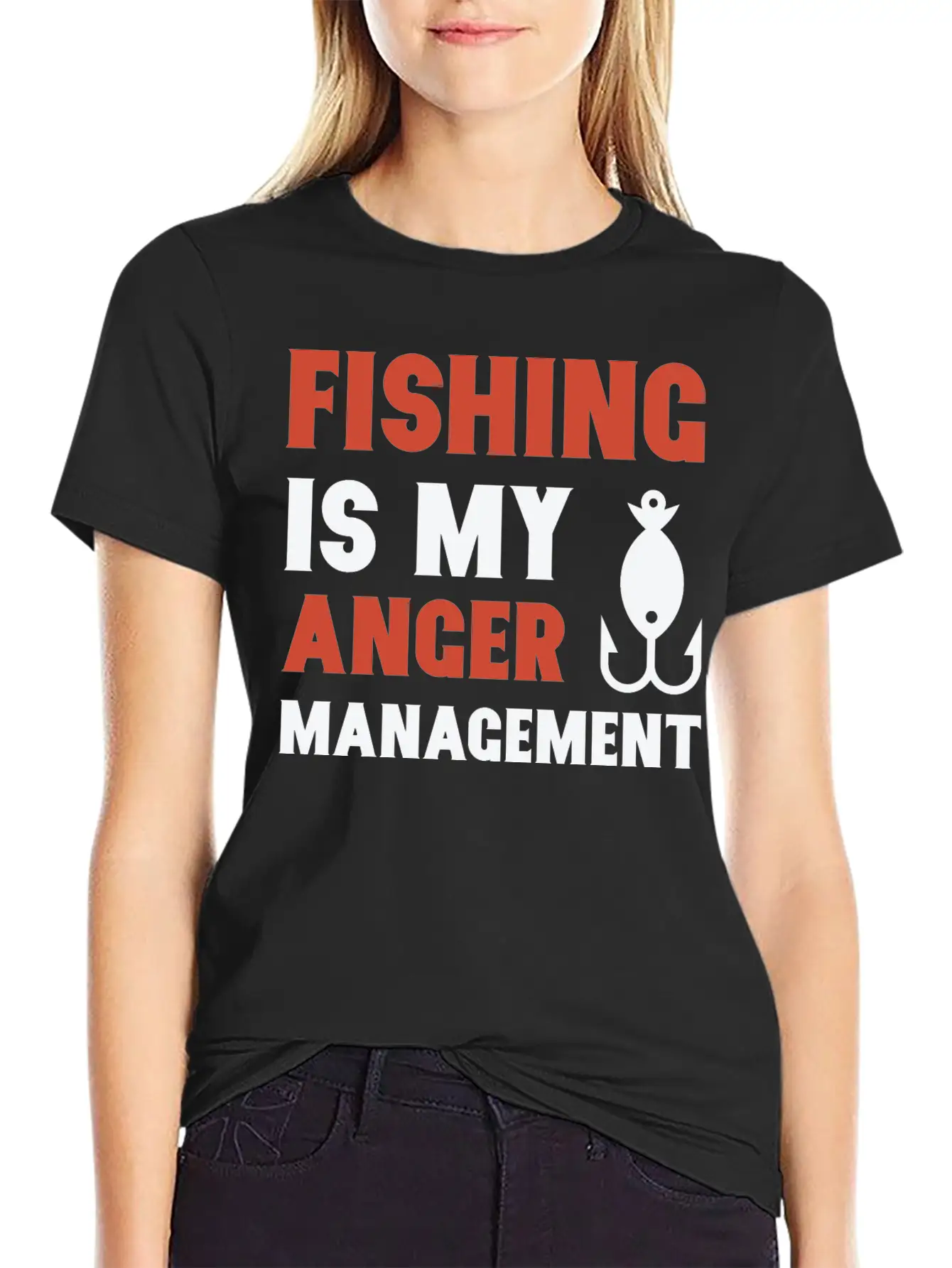 Fishing Is My Anger Management Unisex Casual T-Shirt – Clean Design For Daily Comfort