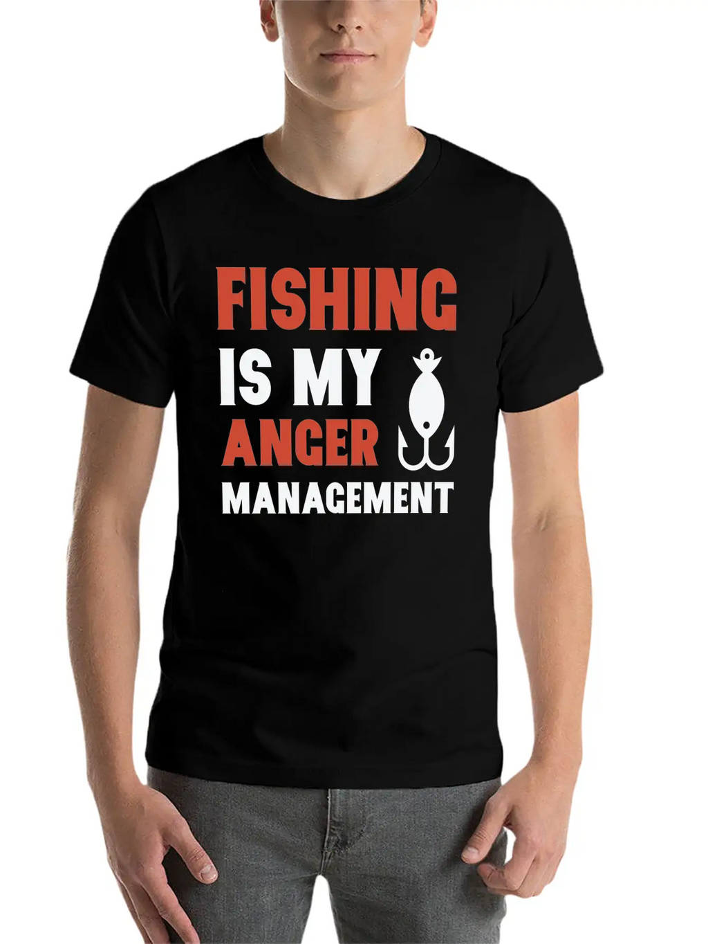 Fishing Is My Anger Management Unisex Casual T-Shirt – Clean Design For Daily Comfort