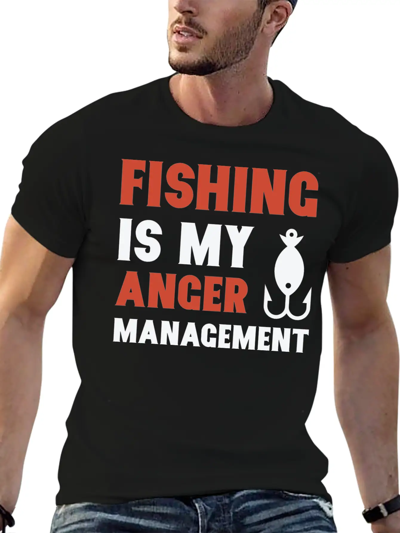 Fishing Is My Anger Management Unisex Casual T-Shirt – Clean Design For Daily Comfort