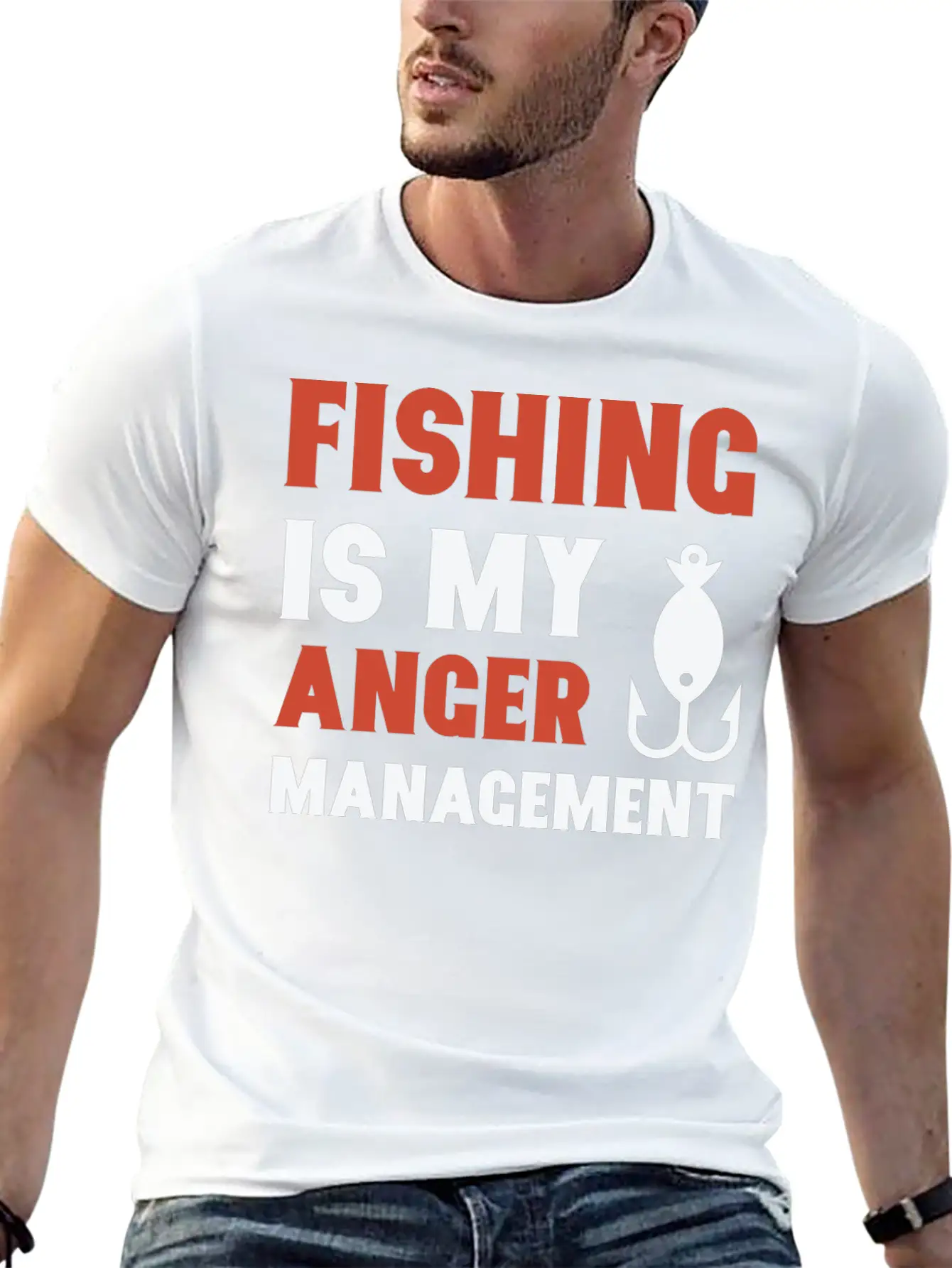 Fishing Is My Anger Management Unisex Casual T-Shirt – Clean Design For Daily Comfort