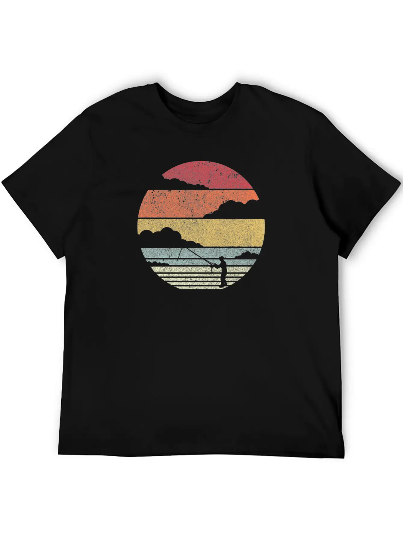 Fishing Product. Retro Style Print For Fisherman Relaxed Everyday Tee – Lightweight And Durable Cotton