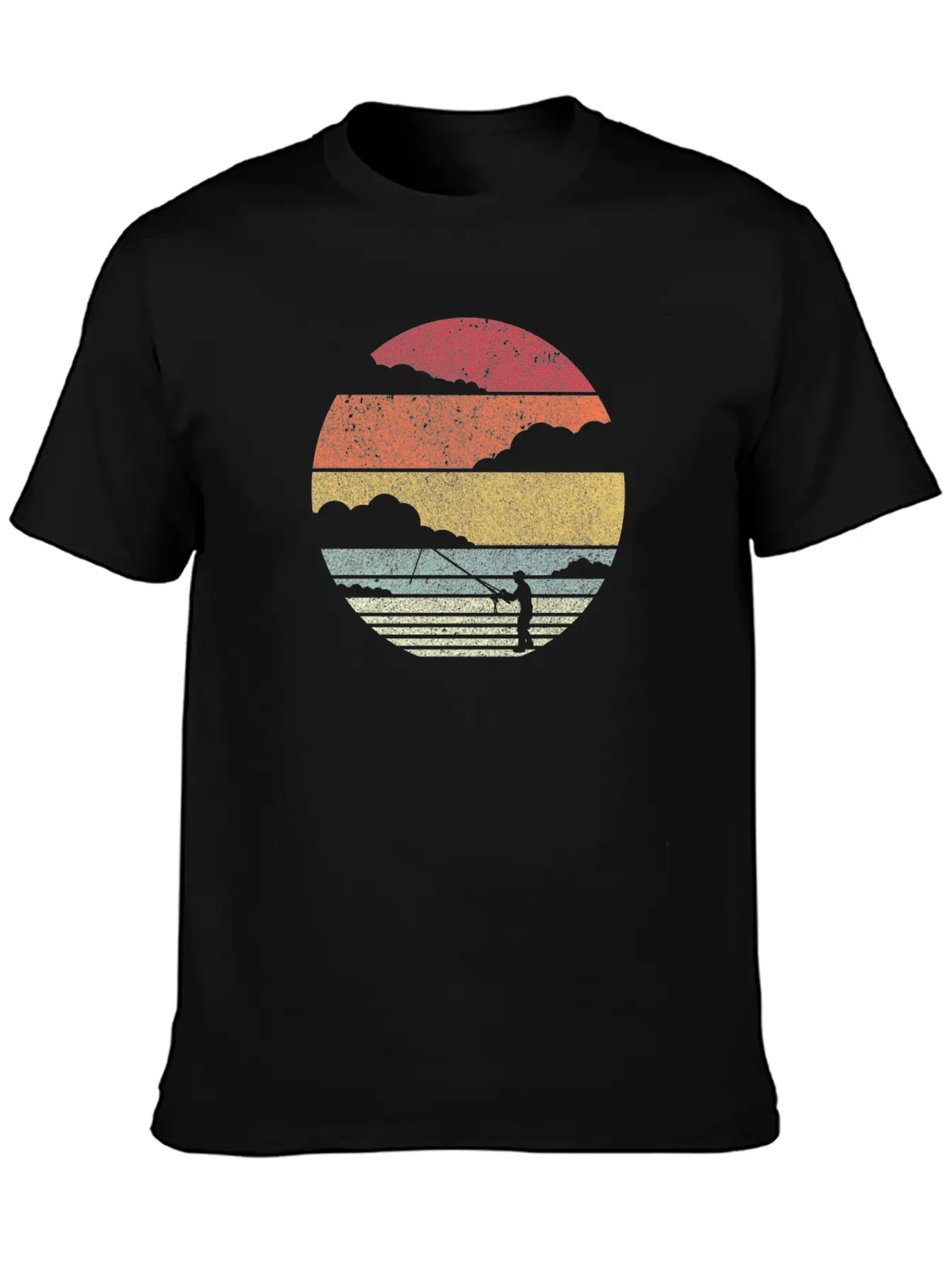 Fishing Product. Retro Style Print For Fisherman Relaxed Everyday Tee – Lightweight And Durable Cotton