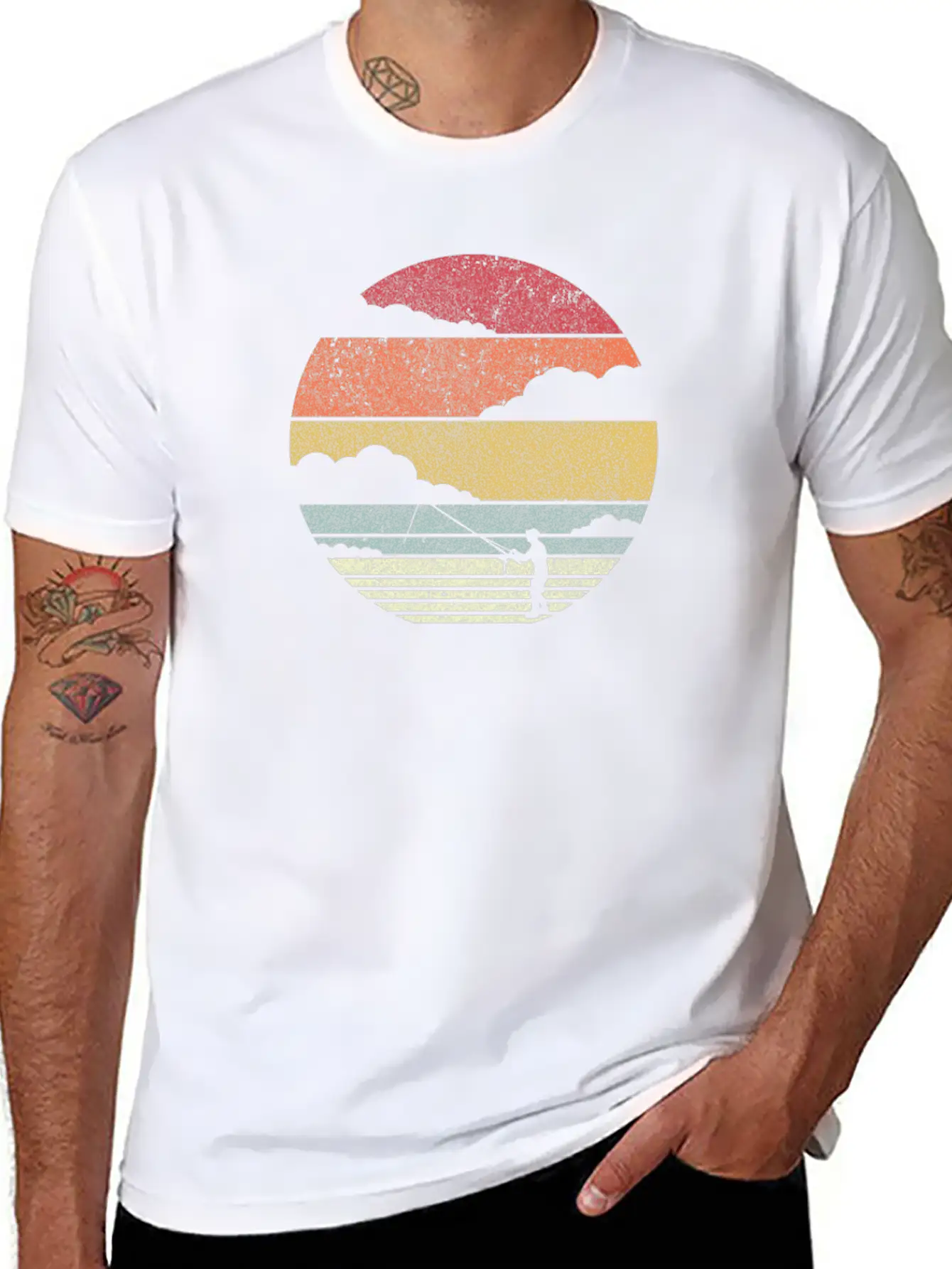 Fishing Product. Retro Style Print For Fisherman Relaxed Everyday Tee – Lightweight And Durable Cotton