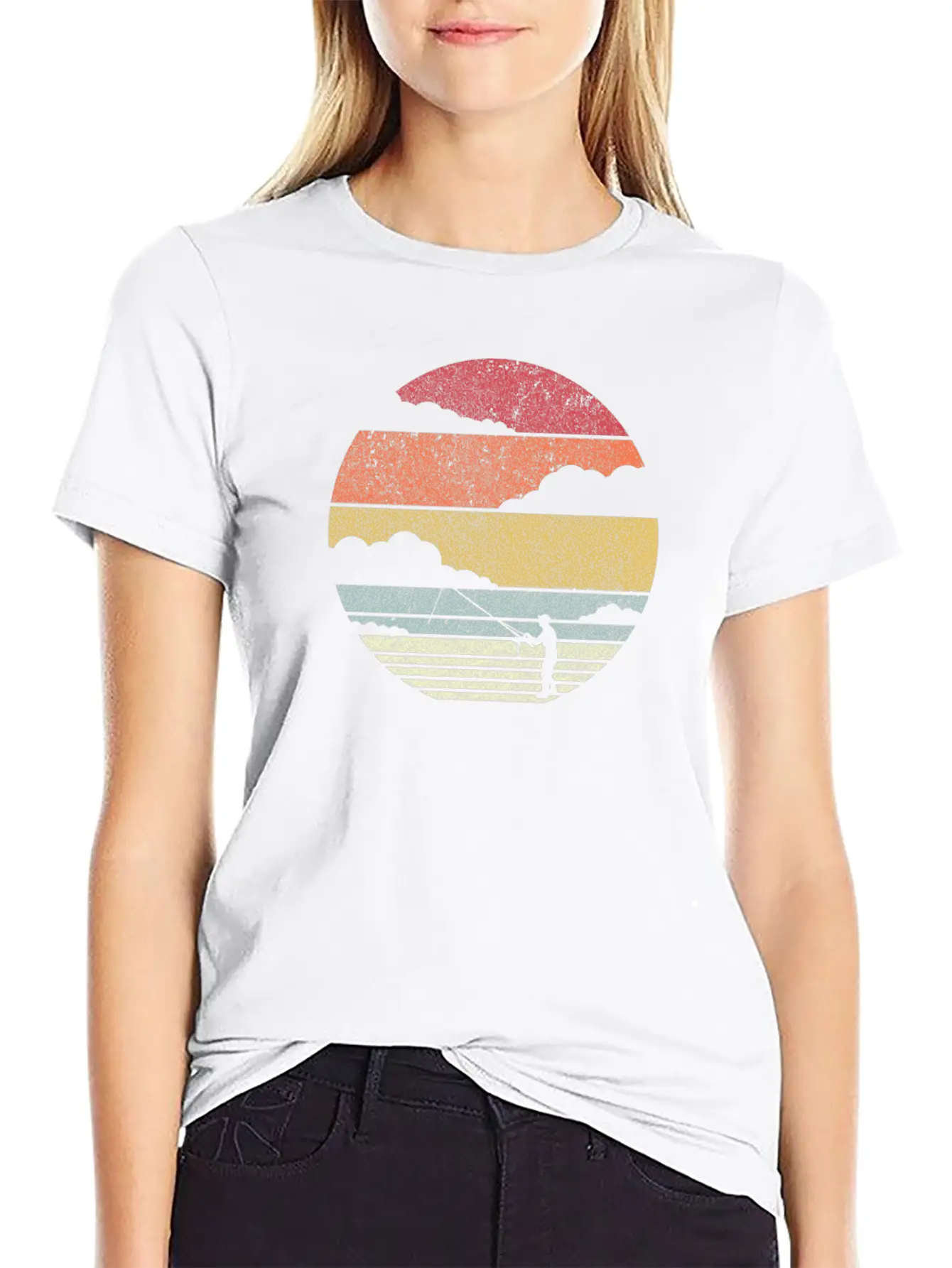 Fishing Product. Retro Style Print For Fisherman Relaxed Everyday Tee – Lightweight And Durable Cotton