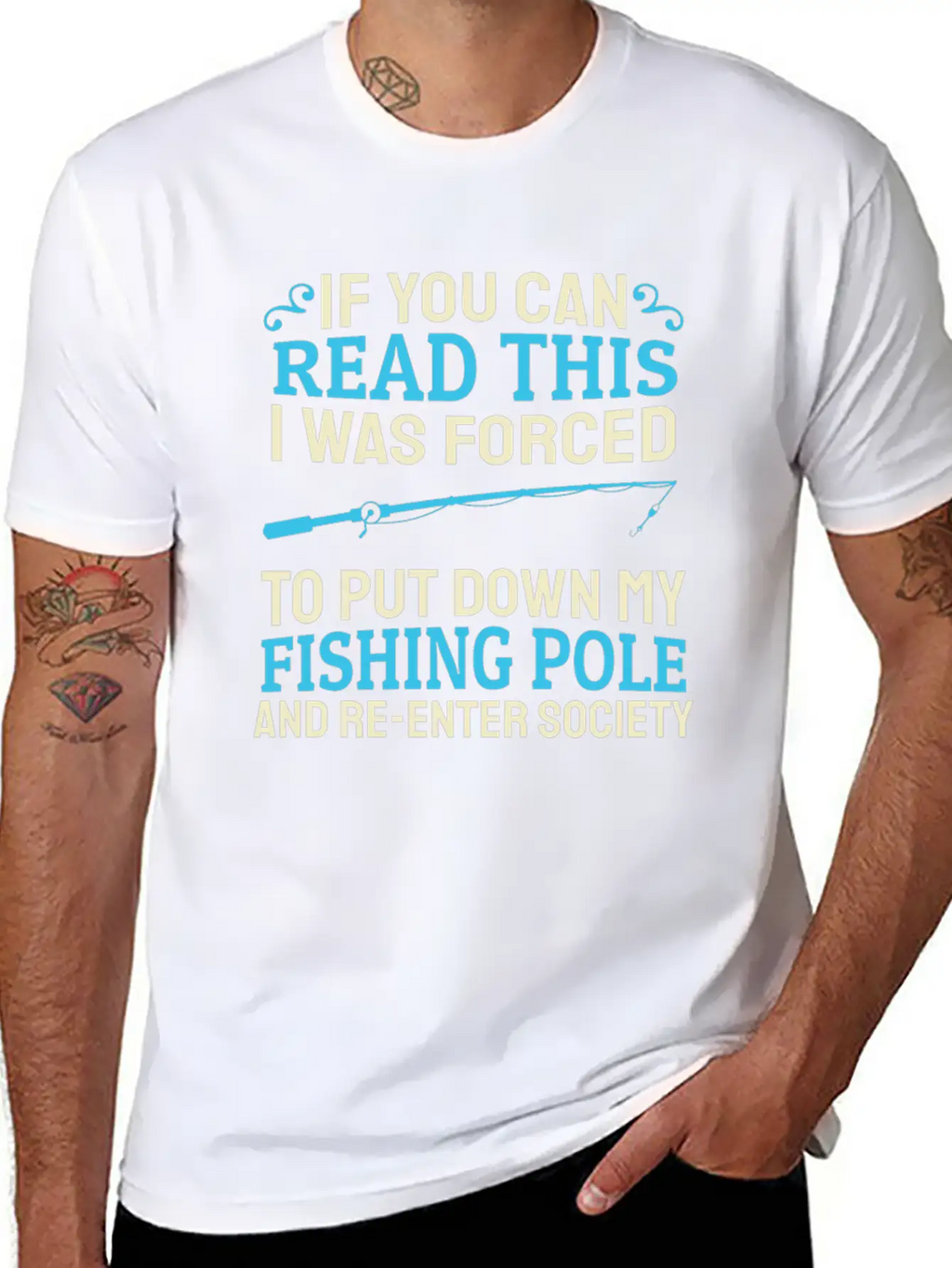 Fishing Rod Fish Fisherman Stylish Everyday T-Shirt – Unisex Basic Cotton Tee