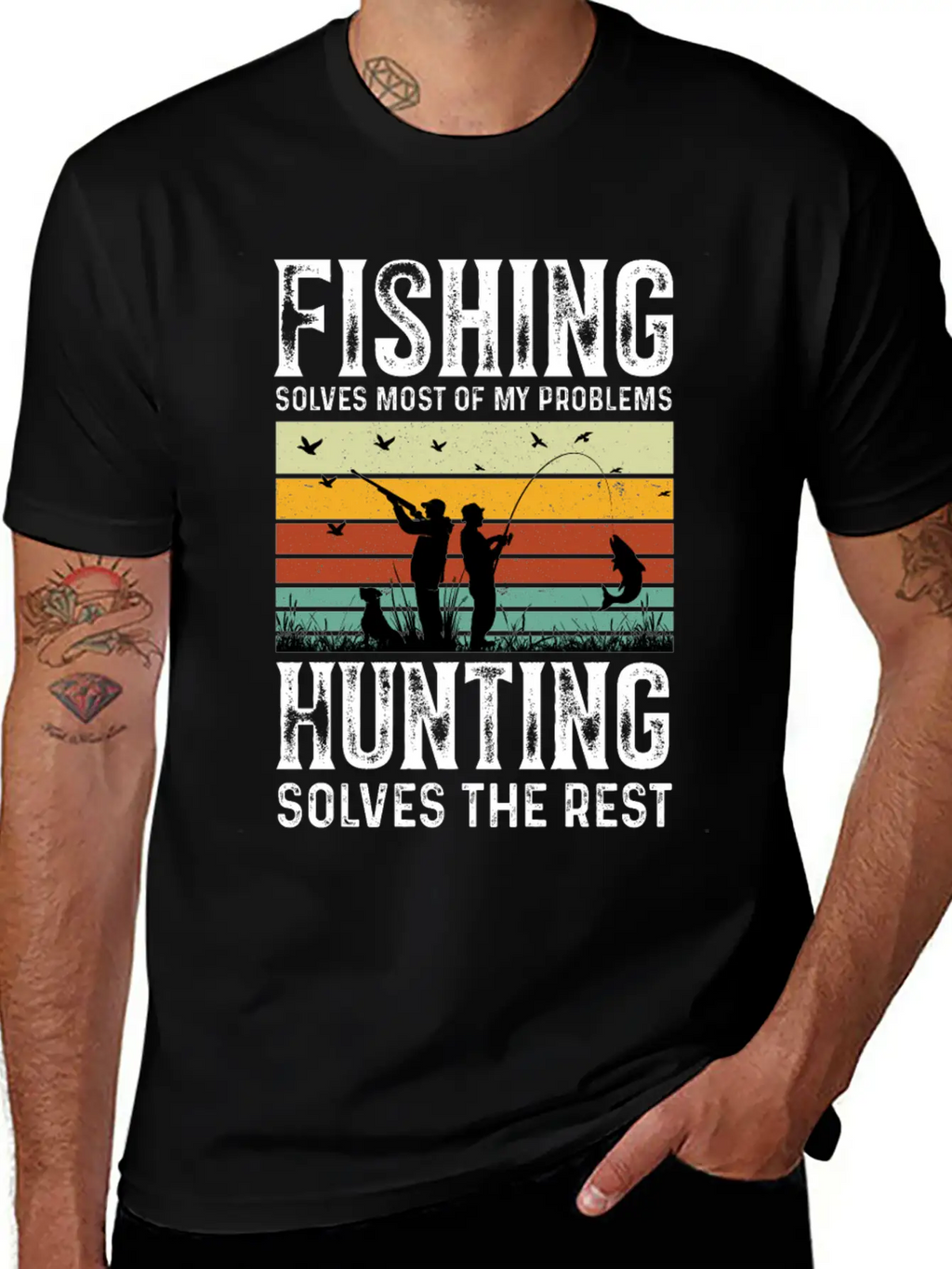 Fishing Solves Most Of My Problems Breathable Graphic T-Shirt – Perfect For Casual Days
